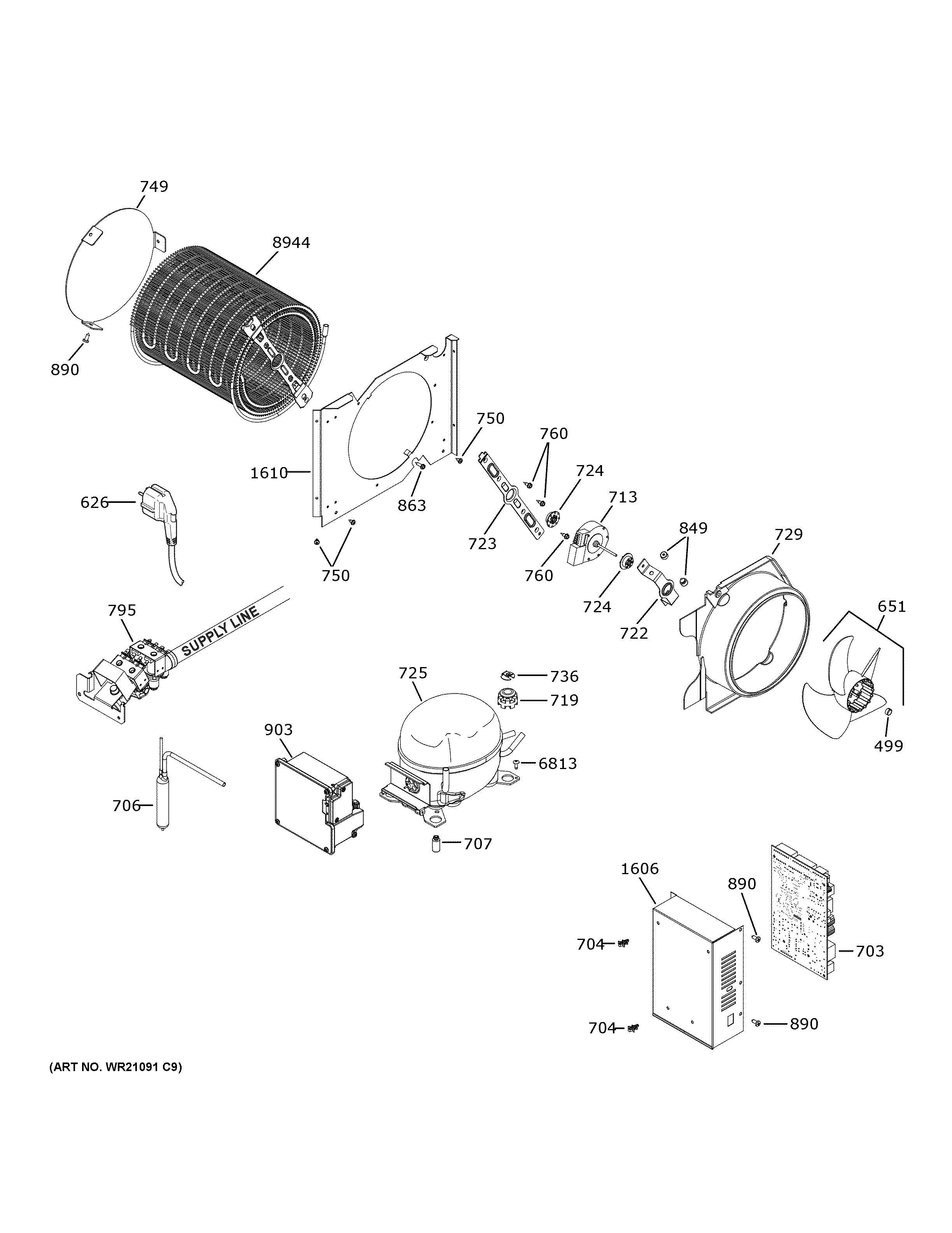 GE ZIC360NVBRH machine compartment diagram