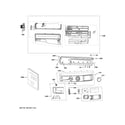 GE GFW550SSN0WW controls & dispenser diagram