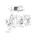 GE GFW550SSN0WW tub & motor diagram