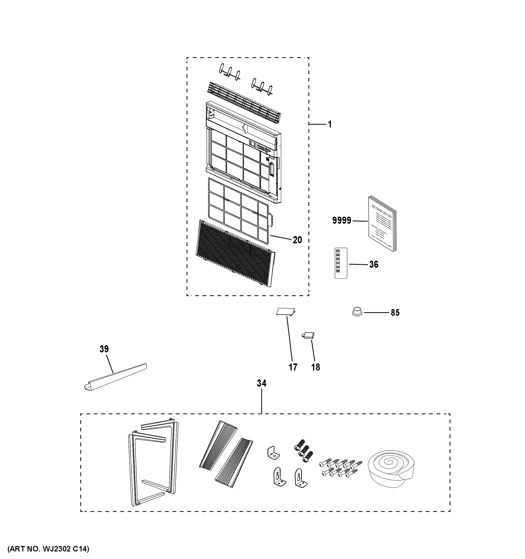 GE AHEK08ACQ2 room air conditioner diagram