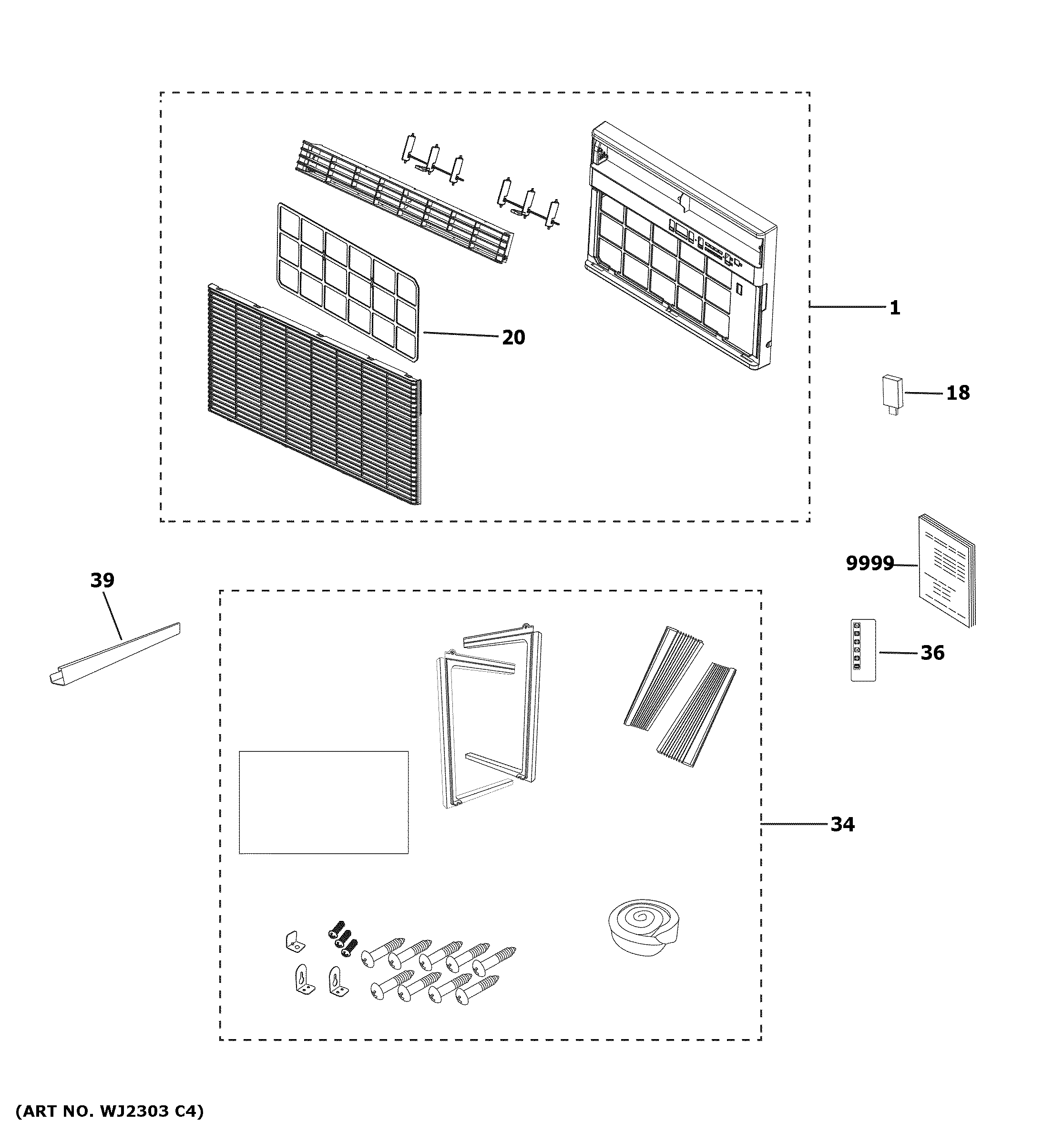 GE AHEK10ACQ2 room air conditioner diagram