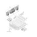 GE GDP695SSM4SS lower rack assembly diagram