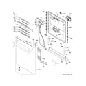 GE CDT706P2M5S1 escutcheon & door assembly diagram