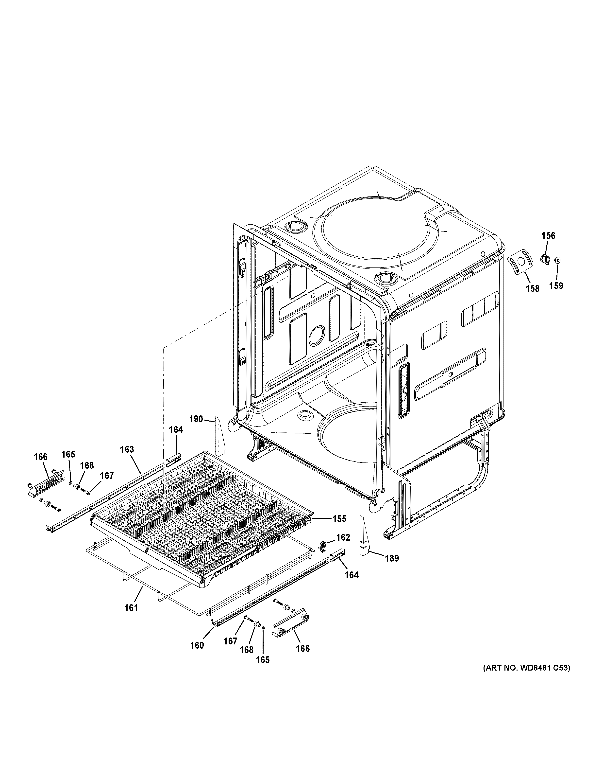 GE CDT866P3M4D1 body parts (2) diagram