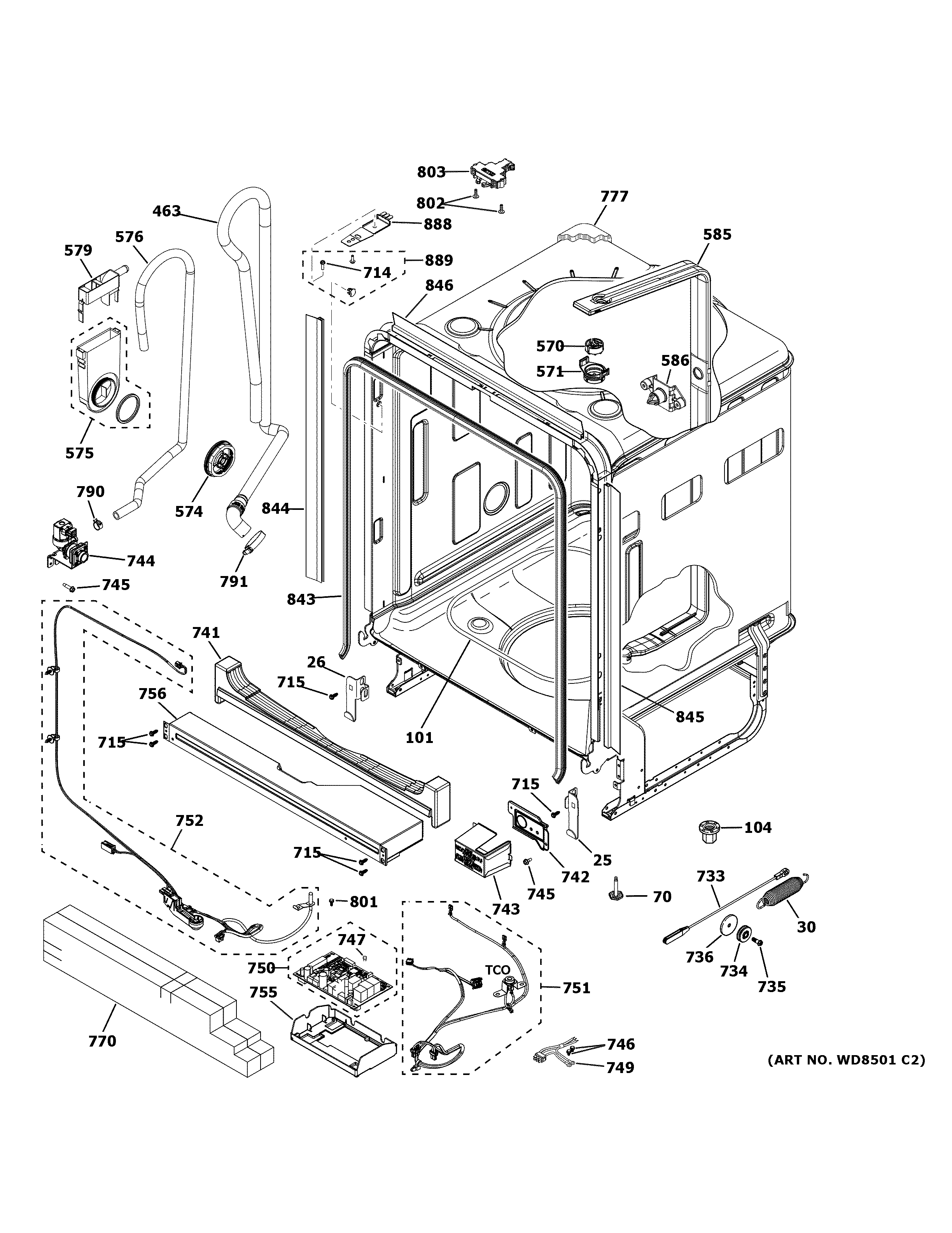 GE GDT665SGN0WW body parts (1) diagram