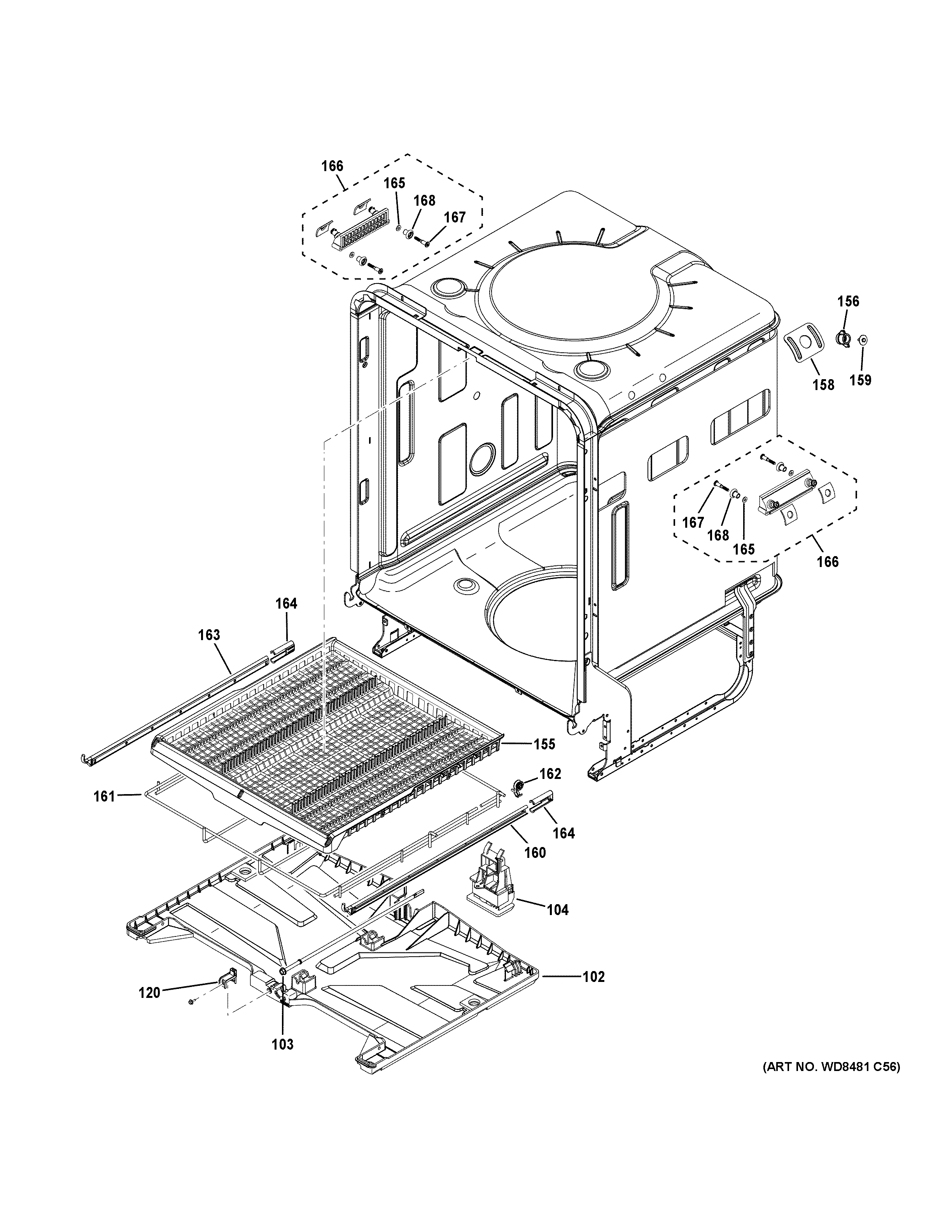 GE PDT785SBN3TS body parts (2) diagram