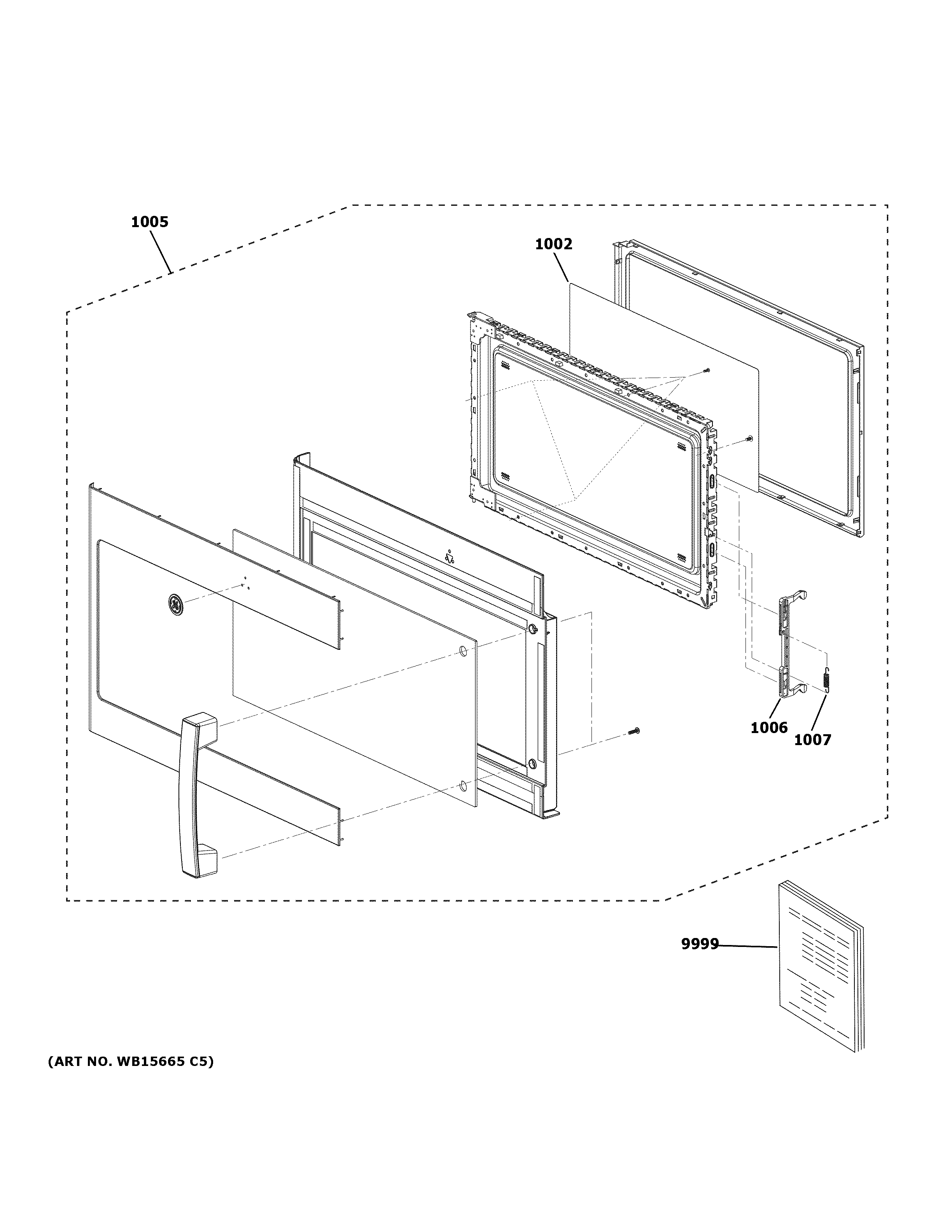 GE JVM3160RF8SS door parts diagram