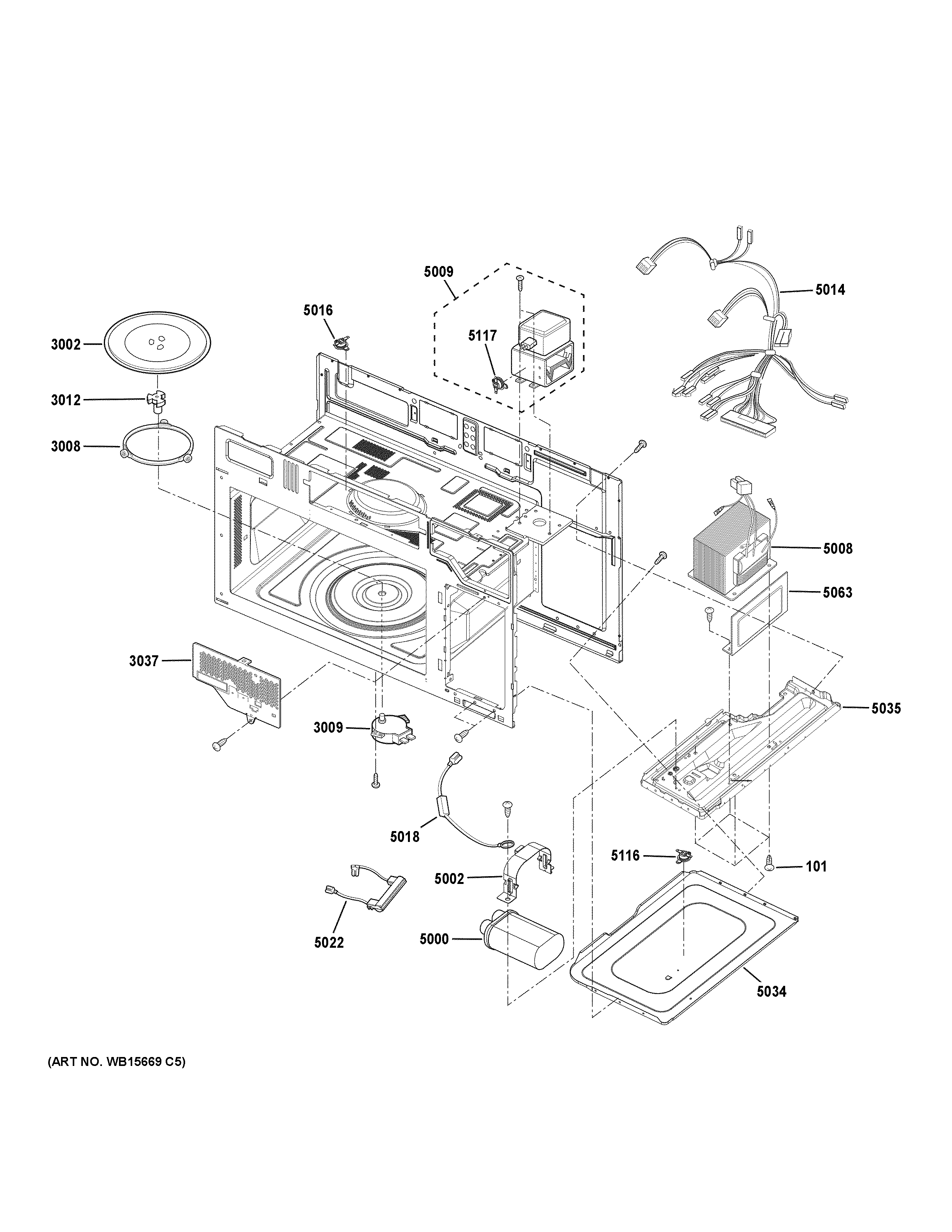 GE JVM3160RF8SS interior parts (1) diagram