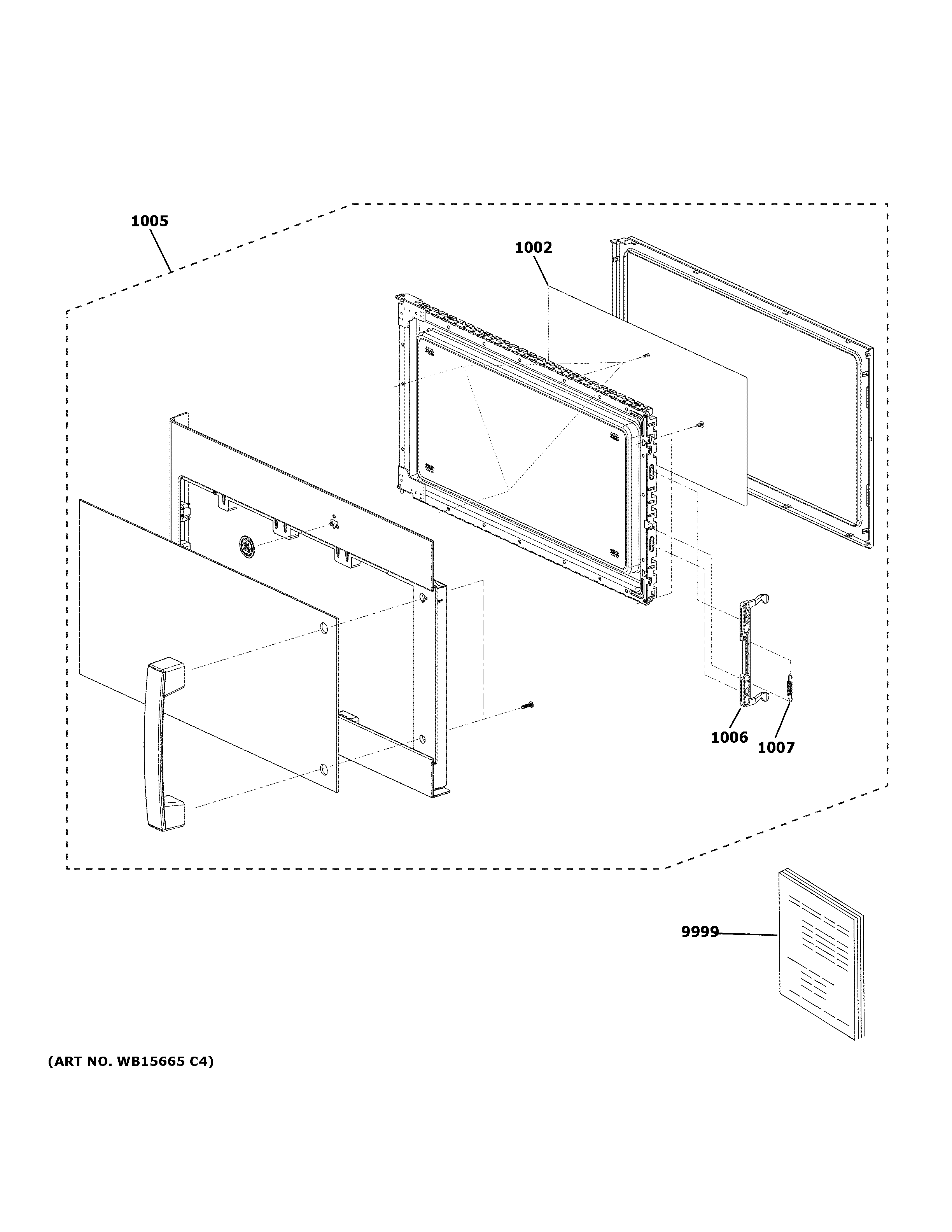 GE JVM3160EF8ES door parts diagram