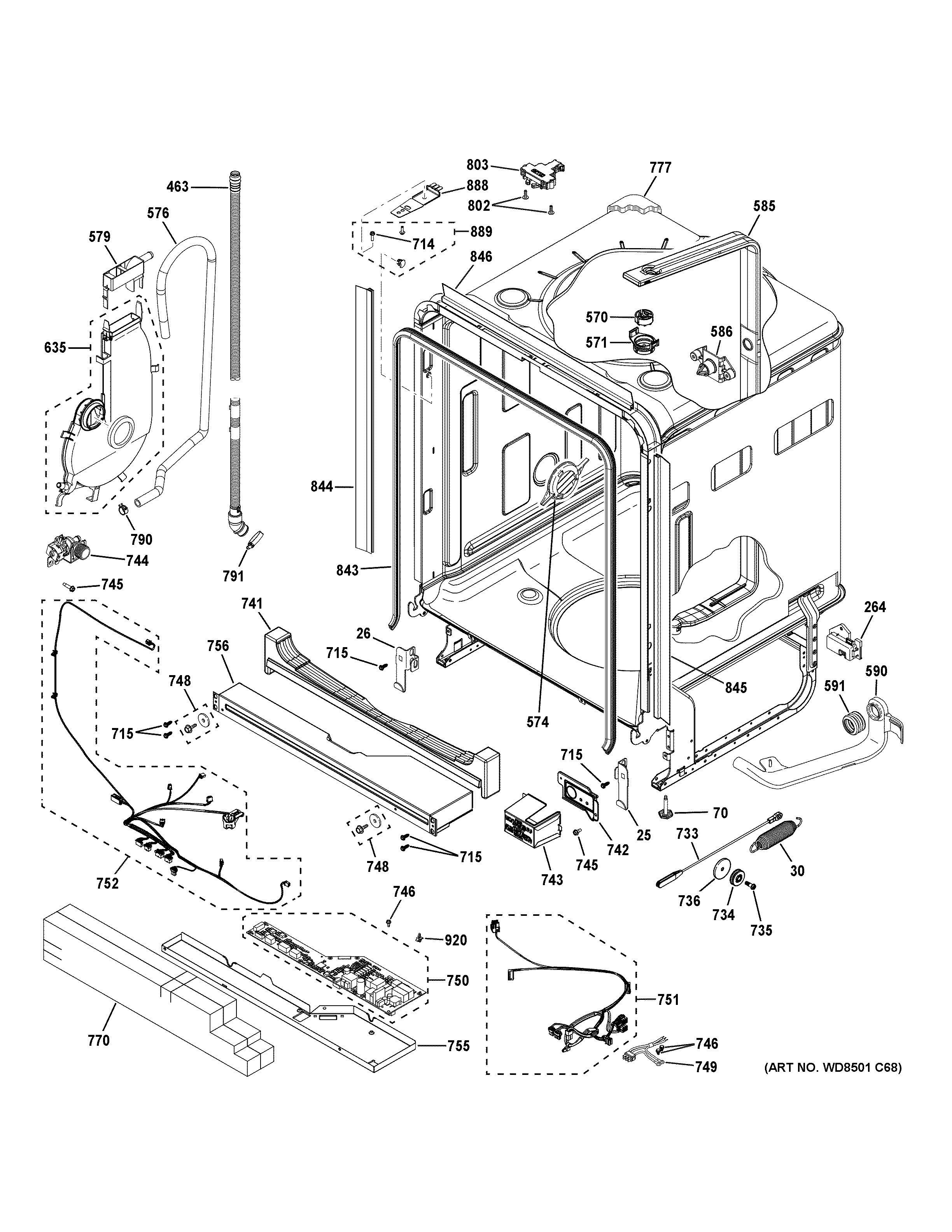 GE ZDT985SIN5II body parts (1) diagram