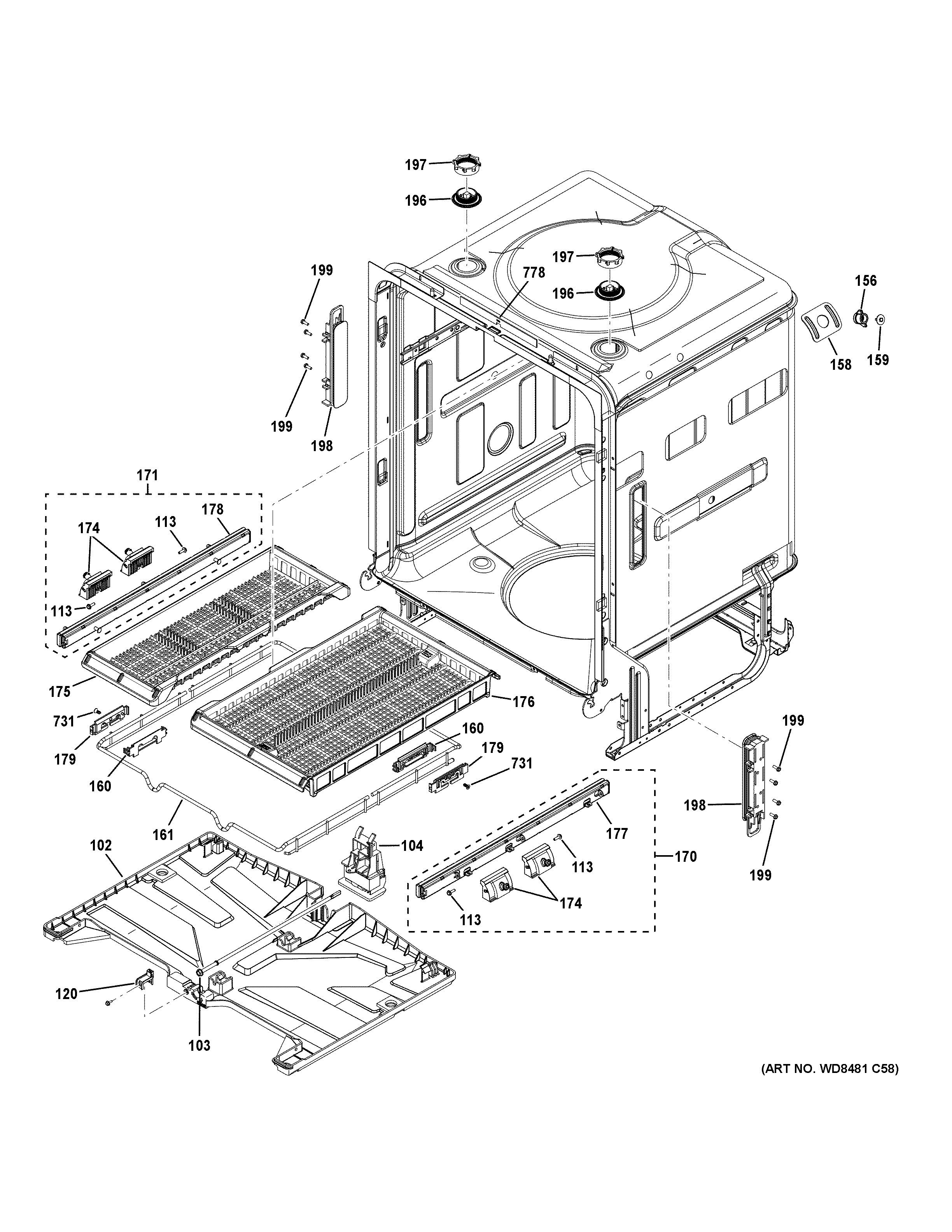 GE ZDT985SIN5II body parts (2) diagram