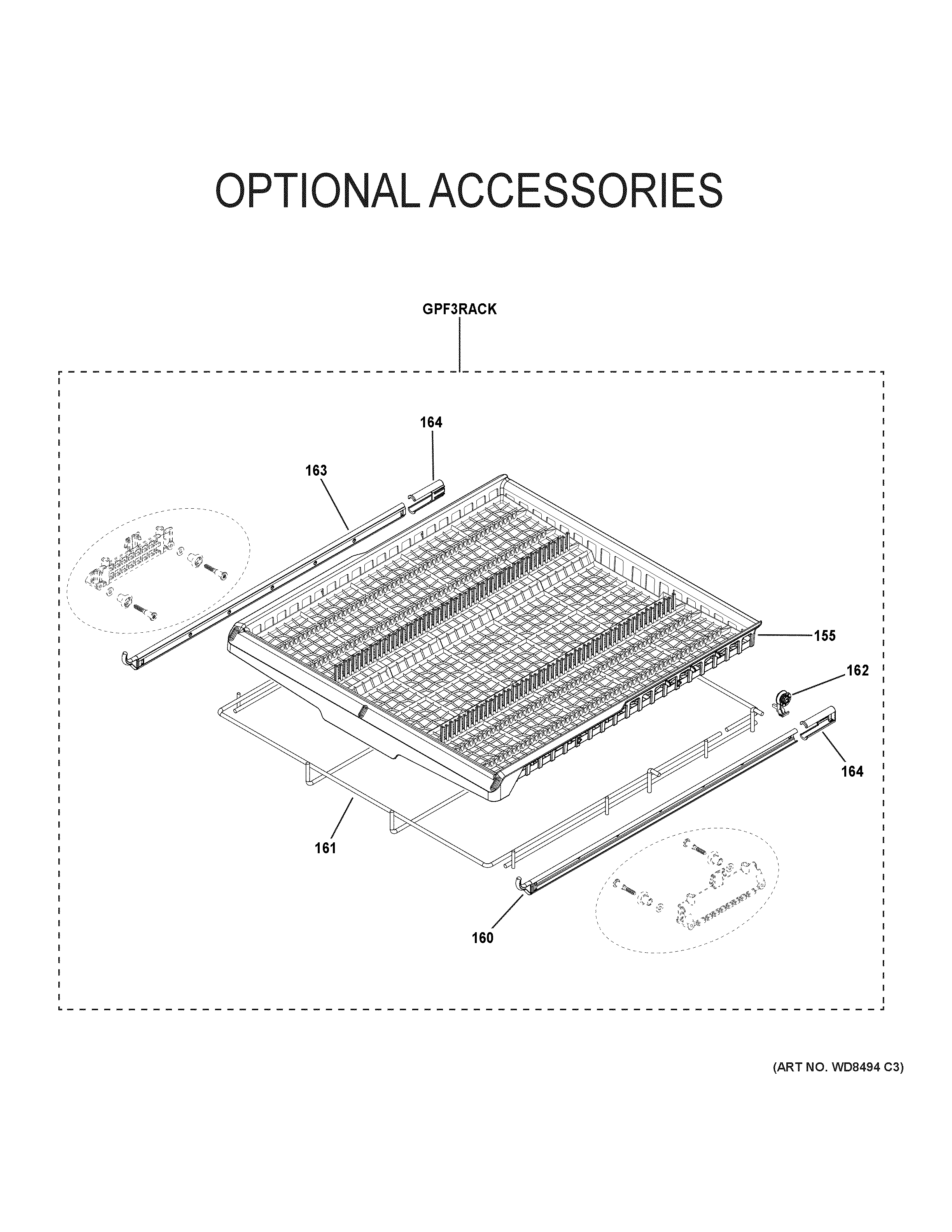 GE PDT775SBN5TS optional accessories diagram
