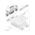 GE CDT875P4N8W2 lower rack assembly diagram