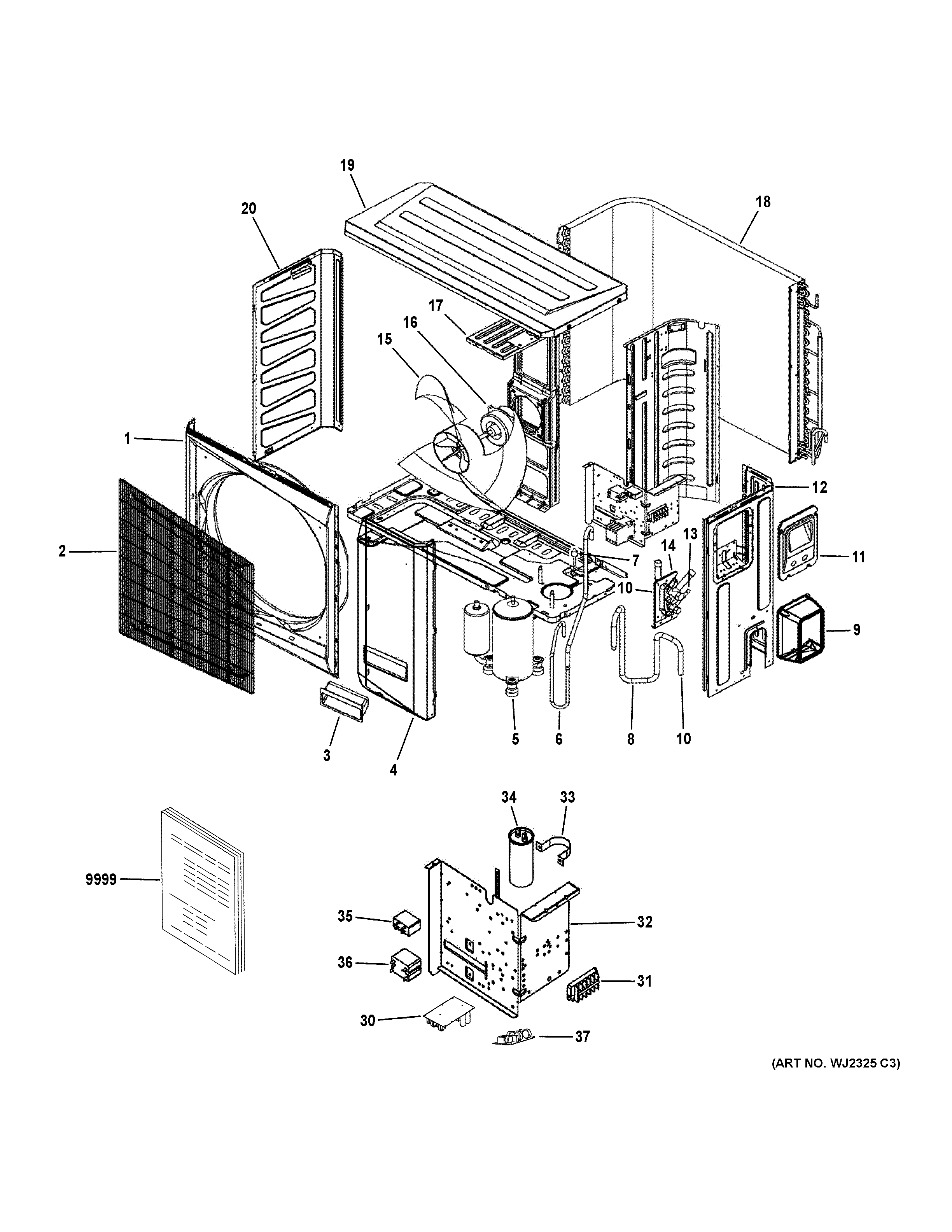 GE UUC136WCDBA1 room air conditioner diagram