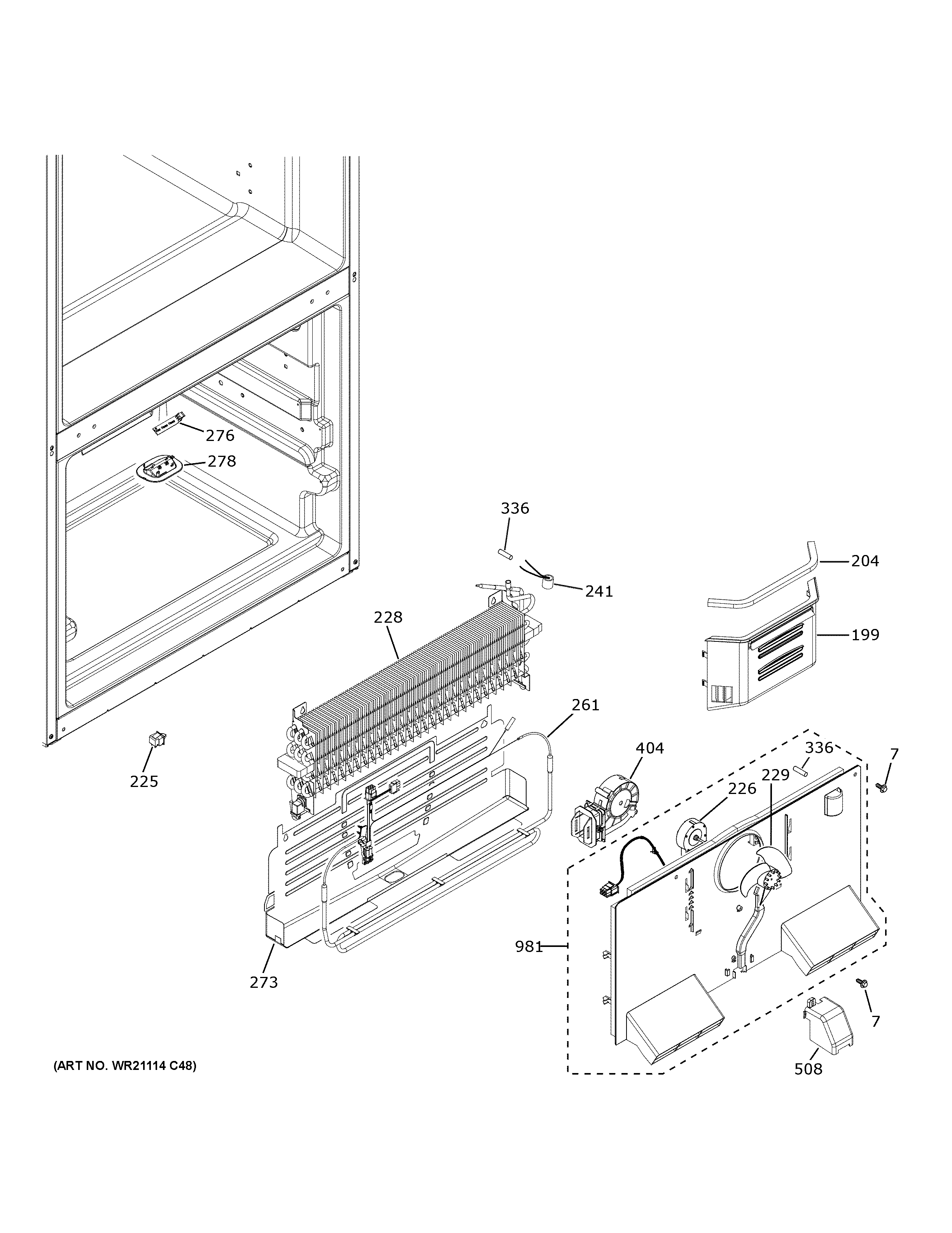 GE GFE26JEMWFDS freezer section diagram