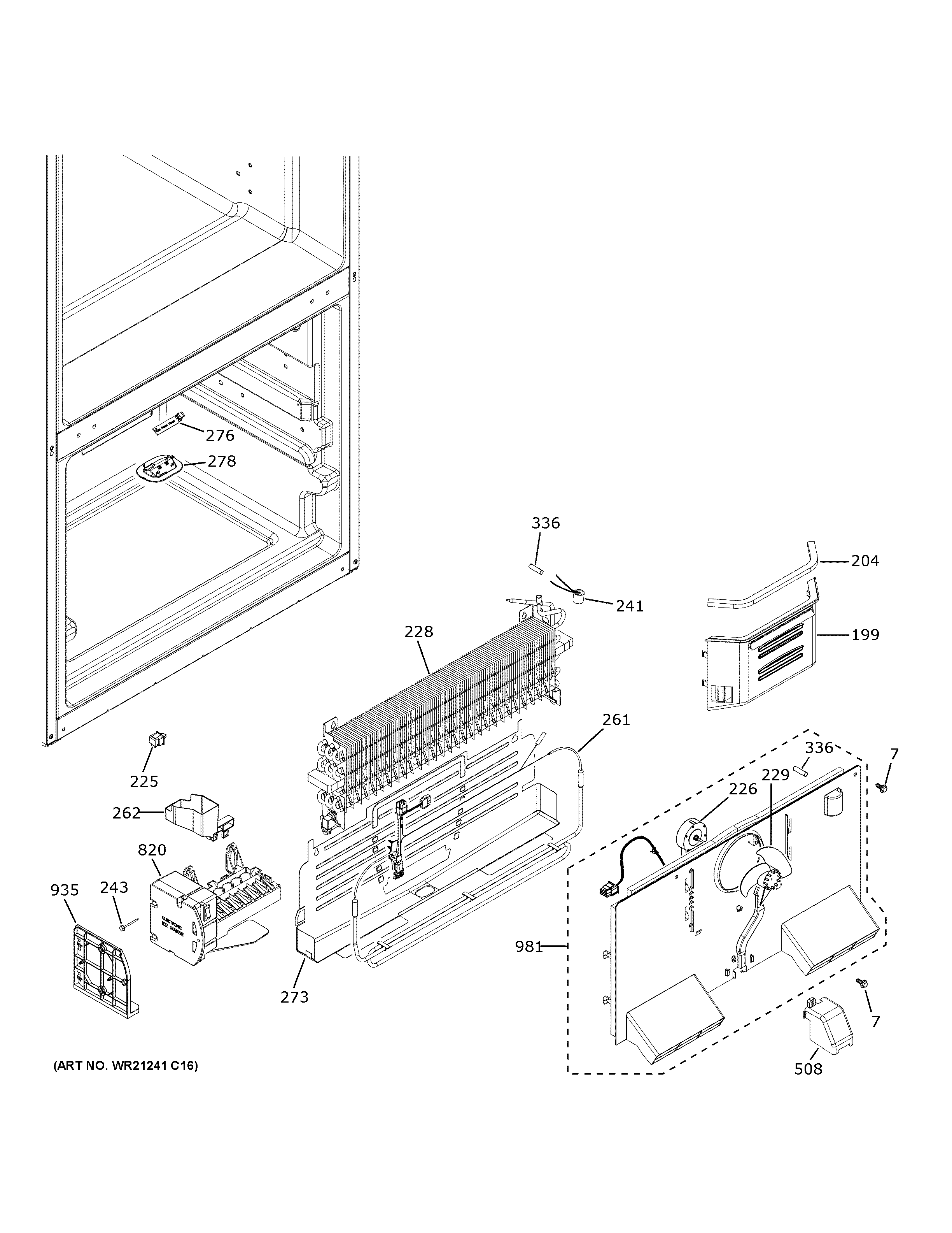 GE GNE27JMMWFES freezer section diagram