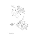 GE JGBS60REK7SS control panel & cooktop diagram
