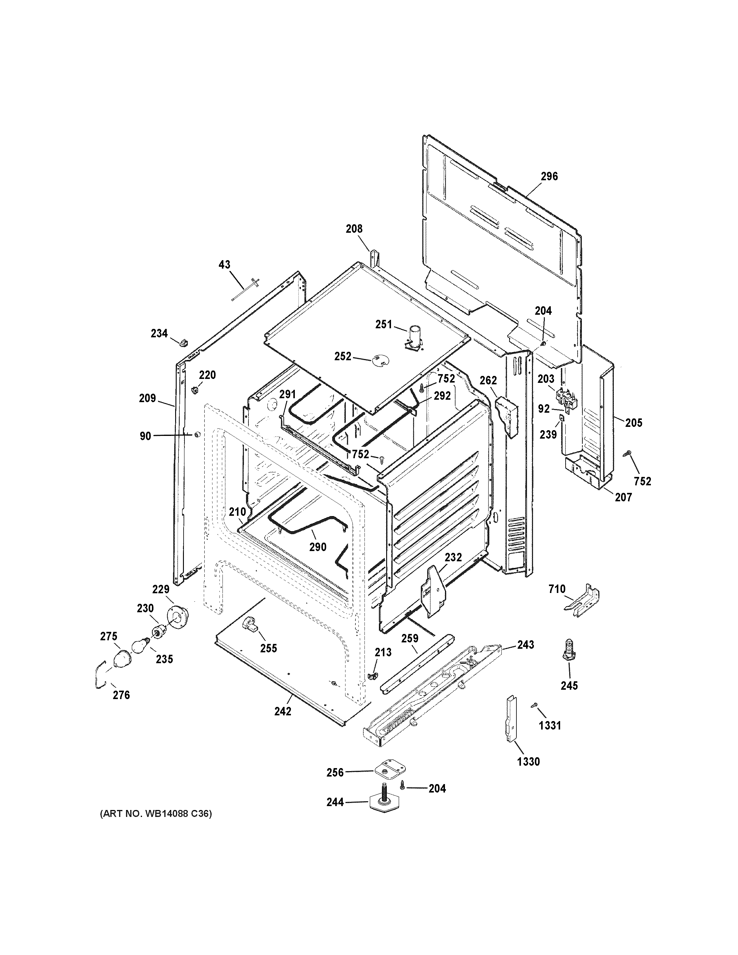 Hotpoint RBS360DM2WW body parts diagram