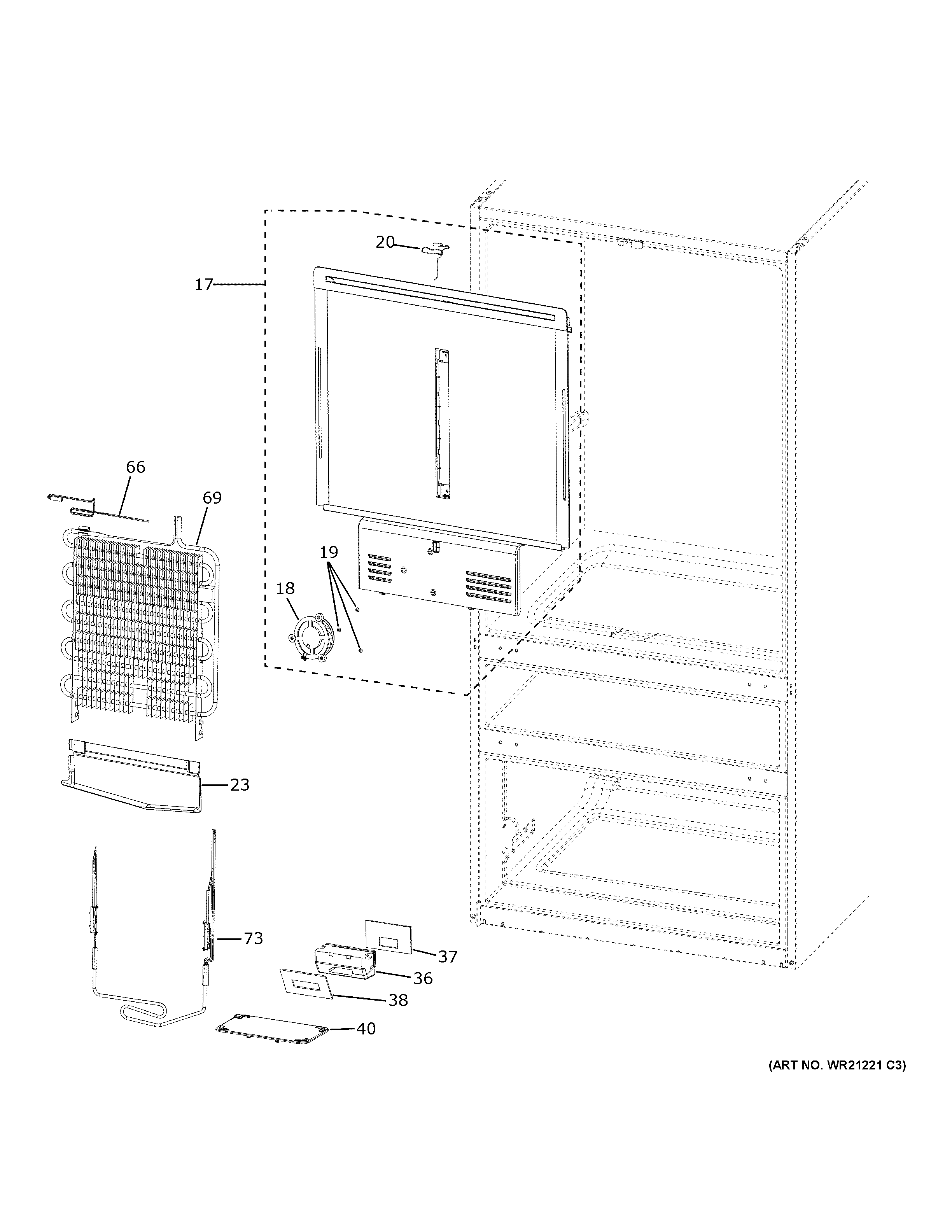 GE PVD28BYNCFS refrigerator section diagram