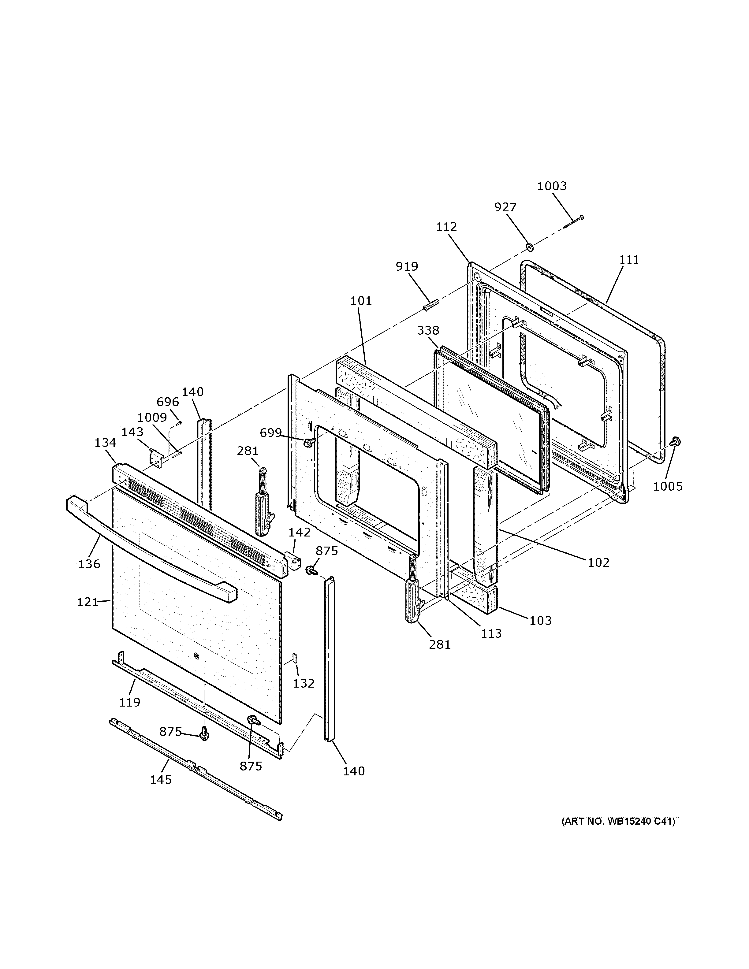 GE JB655DKBWW door diagram