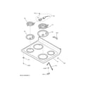 GE JB258DM4BB cooktop diagram