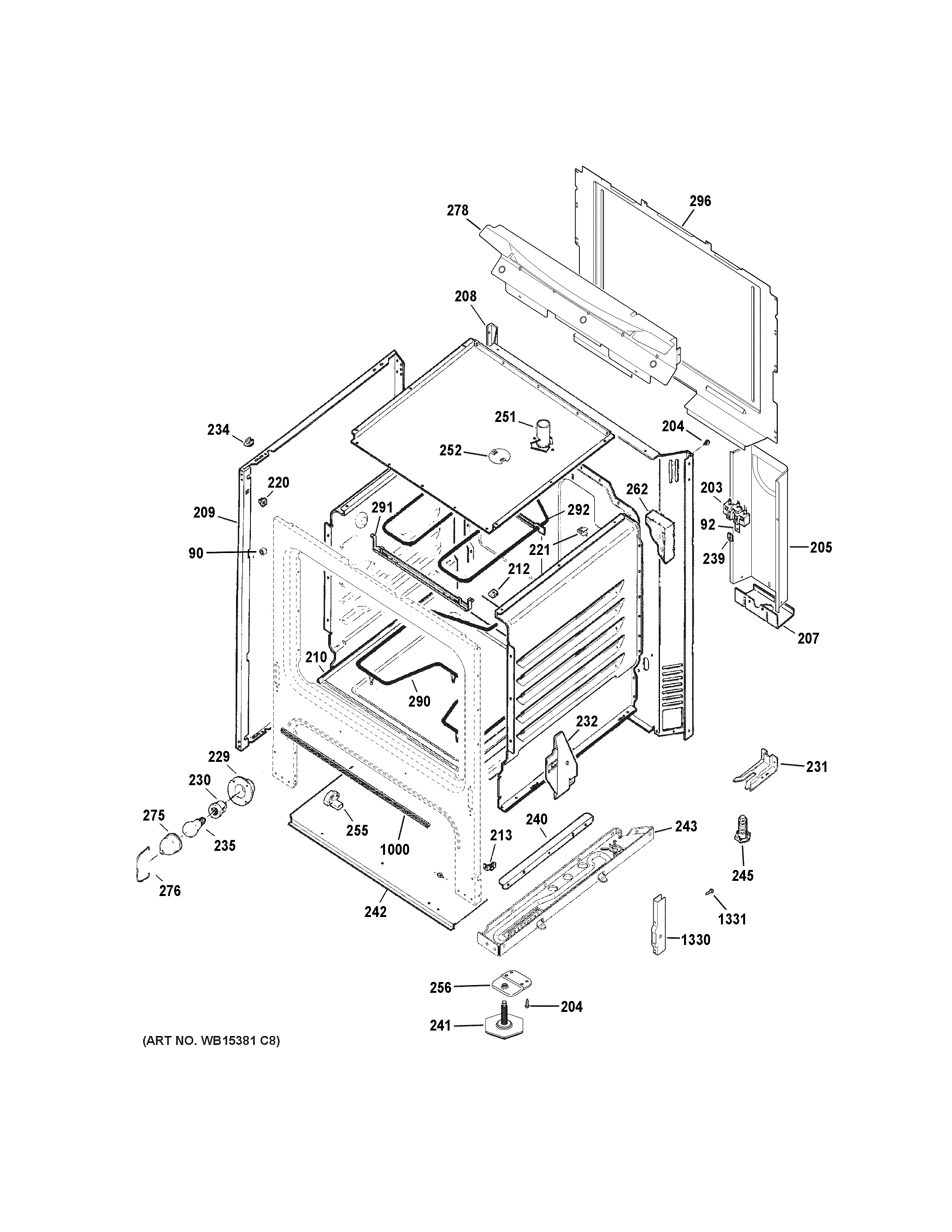 Hotpoint RBS330DR2WW body parts diagram