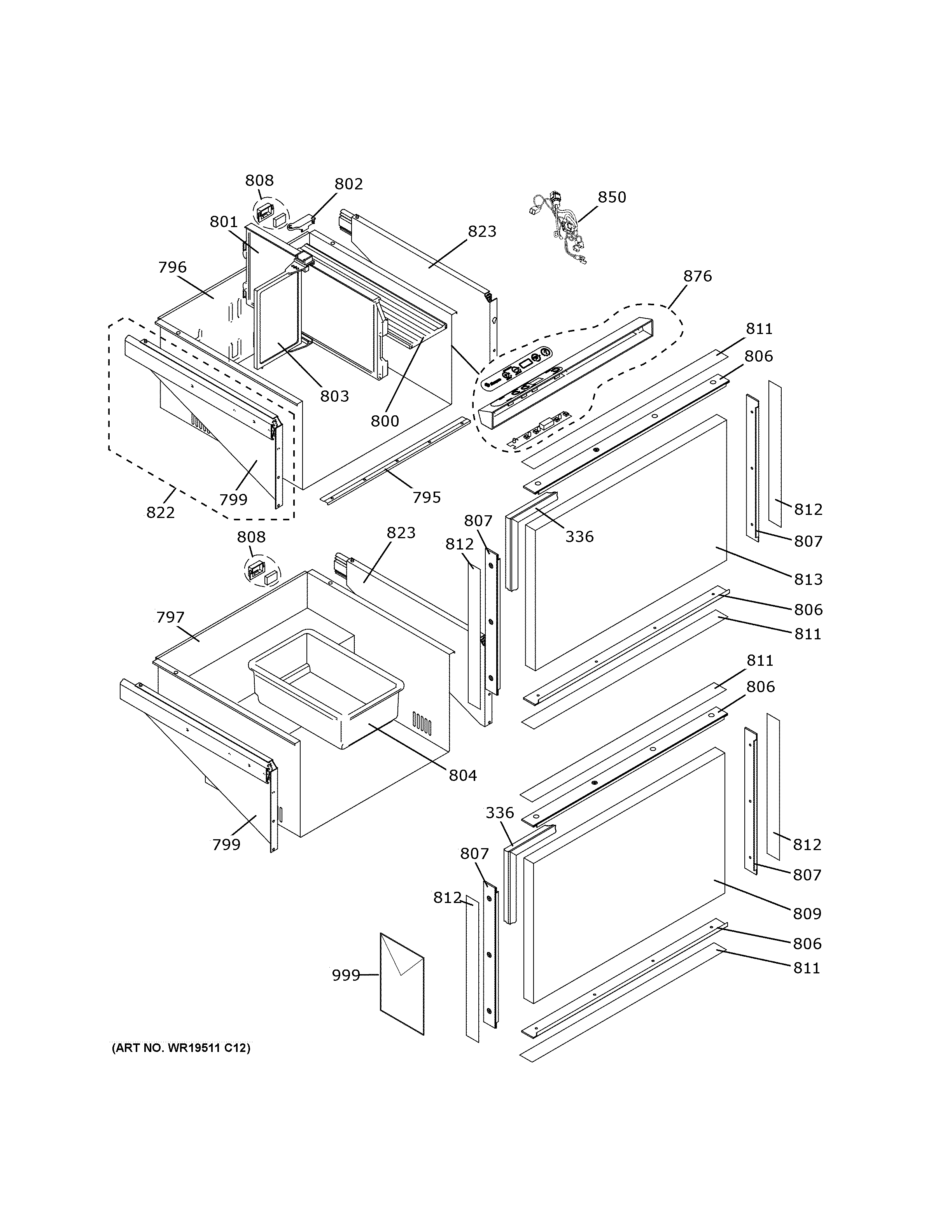 GE ZIDI240HAII doors diagram