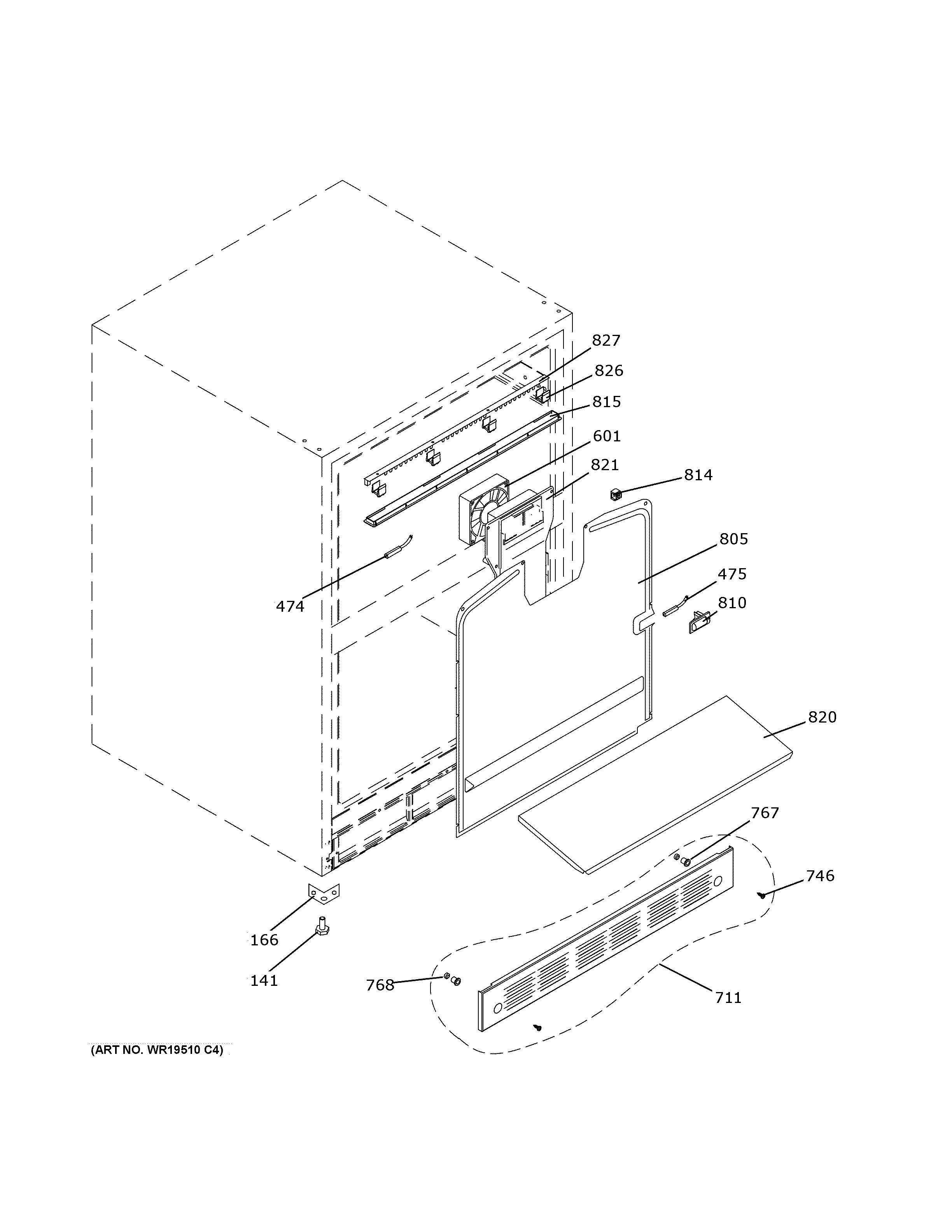 GE ZIDS240NDSS cabinet & shelves diagram