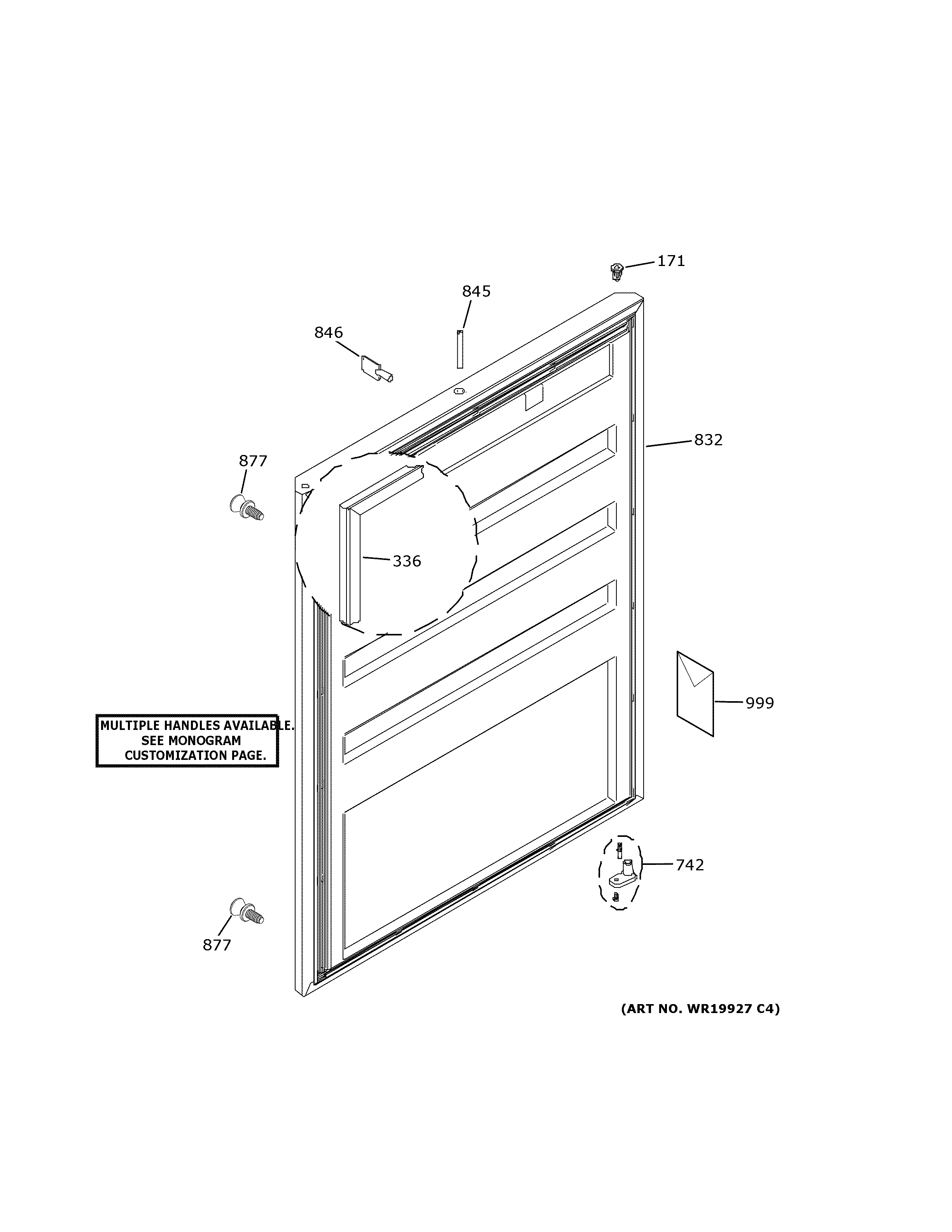 GE ZDOD240NDSS door diagram