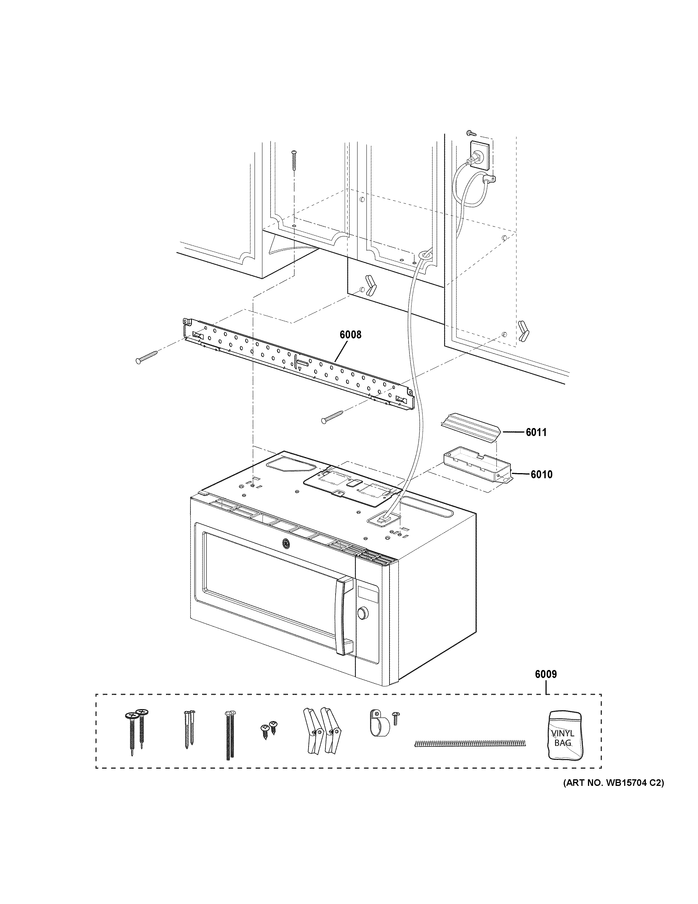 GE PVM9179ER1ES installation parts diagram