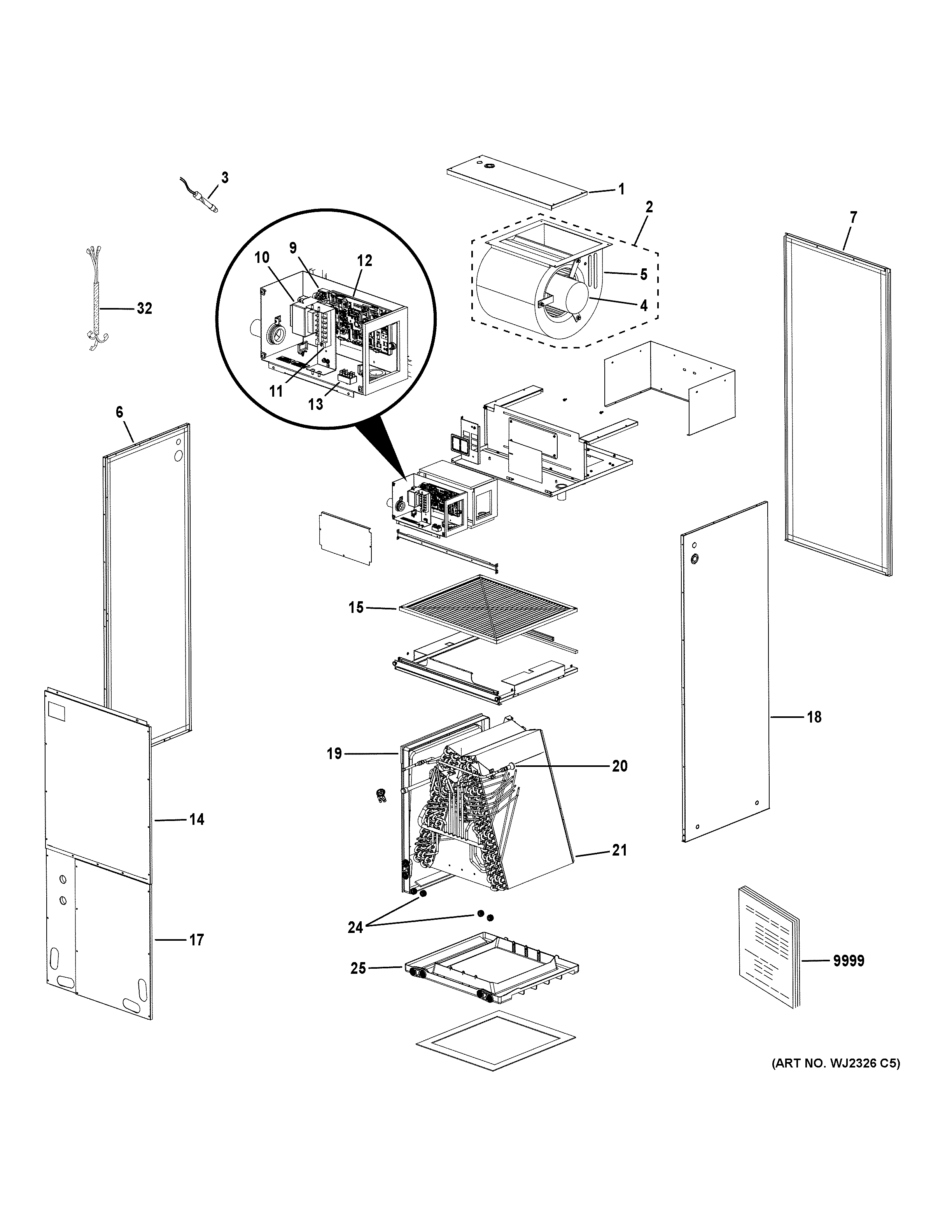 GE UUY48ZGDAB2 commercial air conditioner diagram