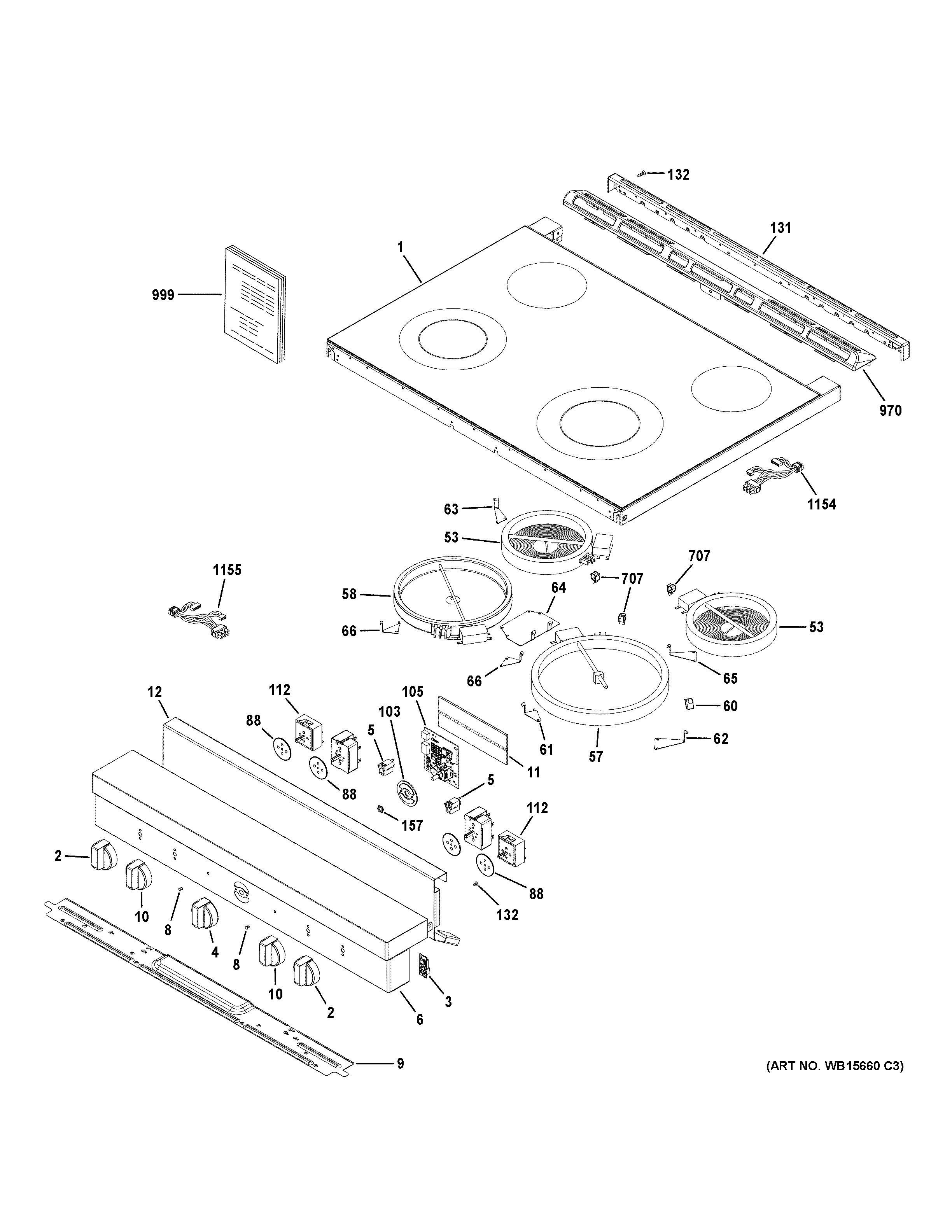 Haier QSS740RN2SS control panel & cooktop diagram
