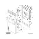 GE CDT845P4N8W2 escutcheon & door assembly diagram