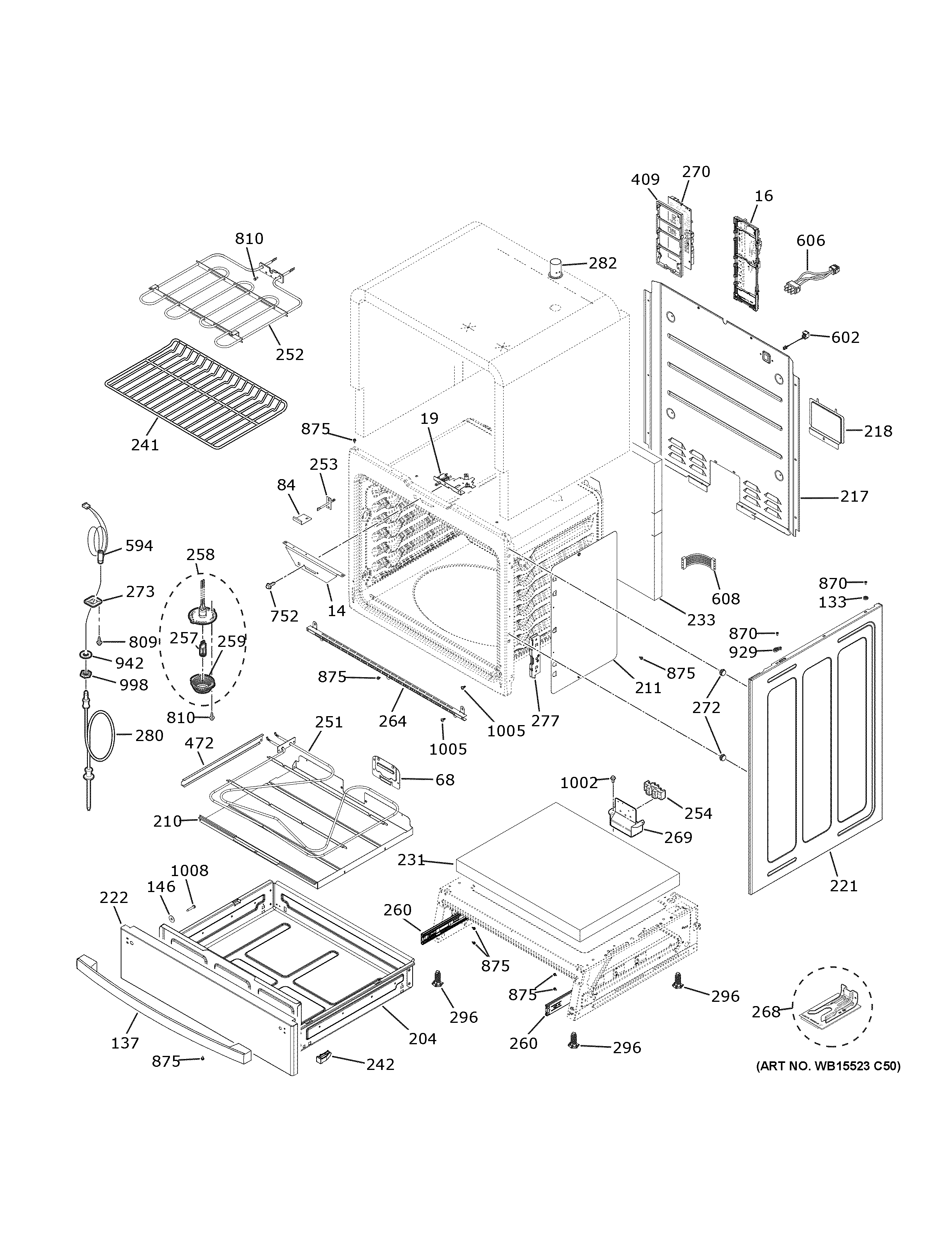 GE PSS93YP6FS body parts diagram