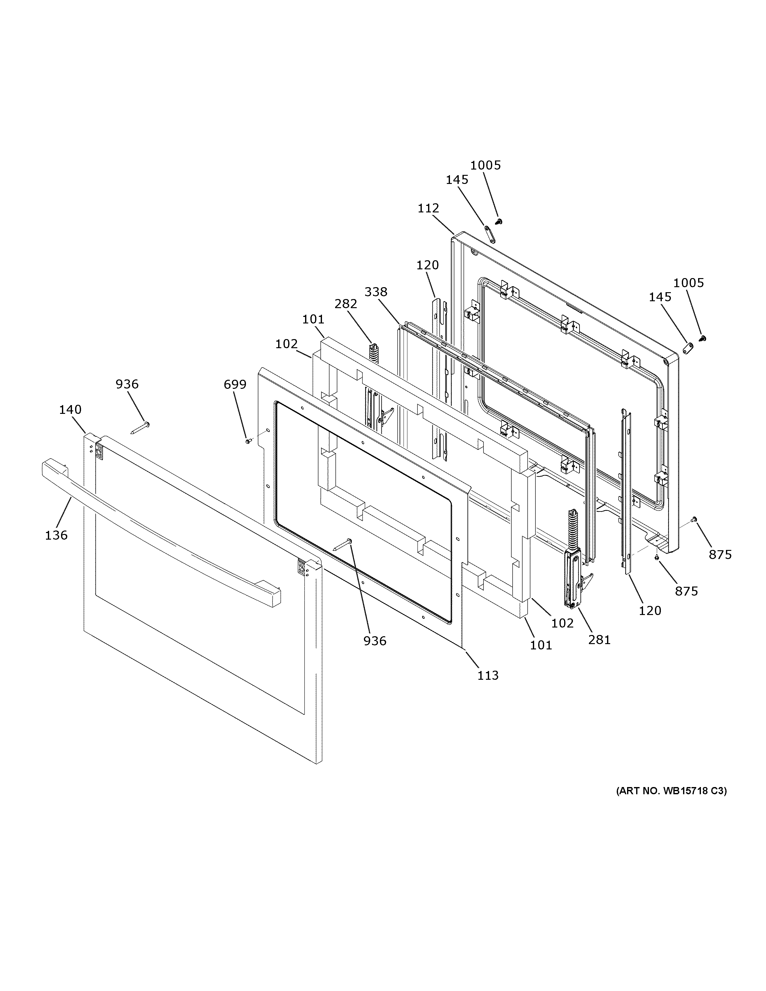 GE JKD5000SN3SS upper door diagram