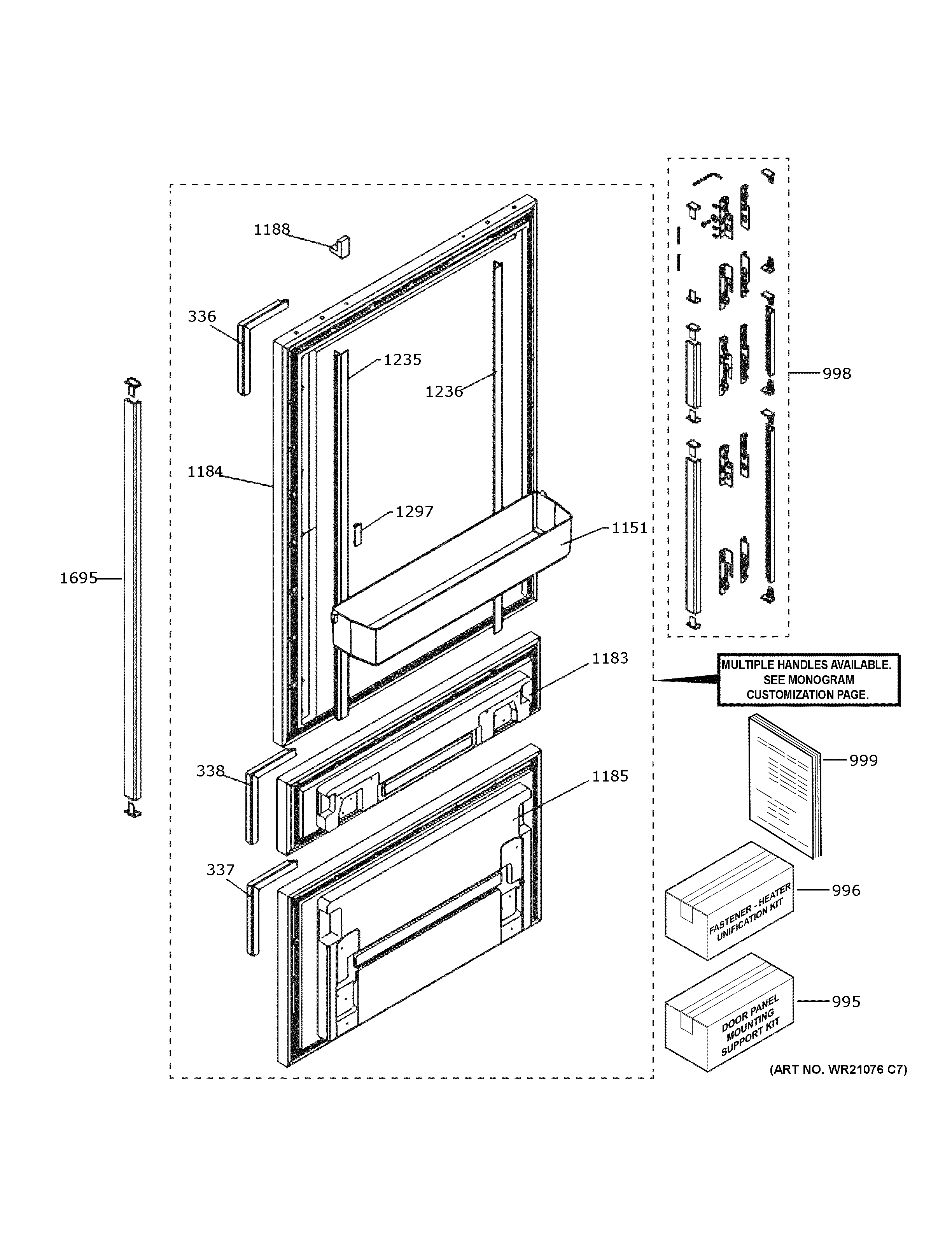 GE ZIC30GNNCII doors diagram