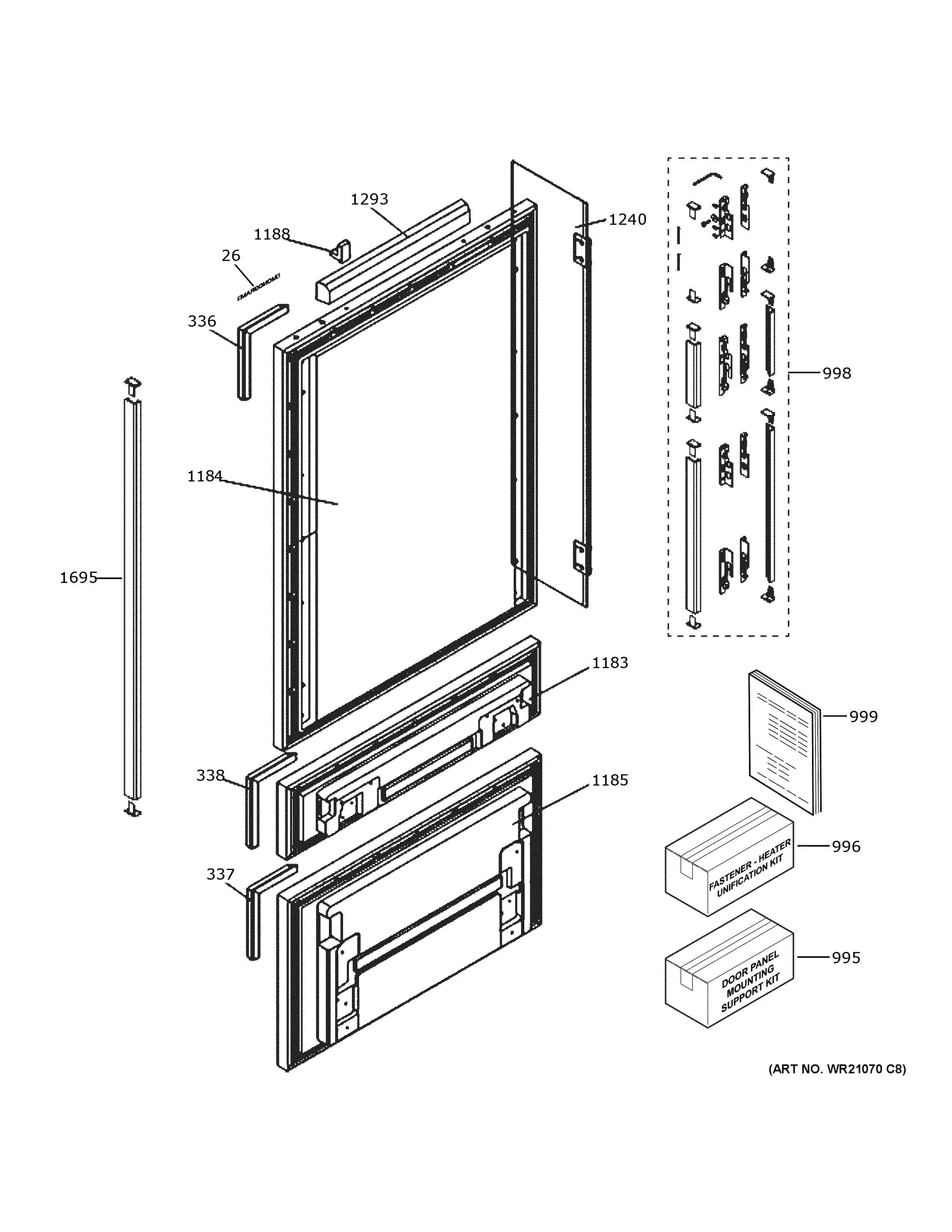 GE ZIW303NPPBII doors diagram