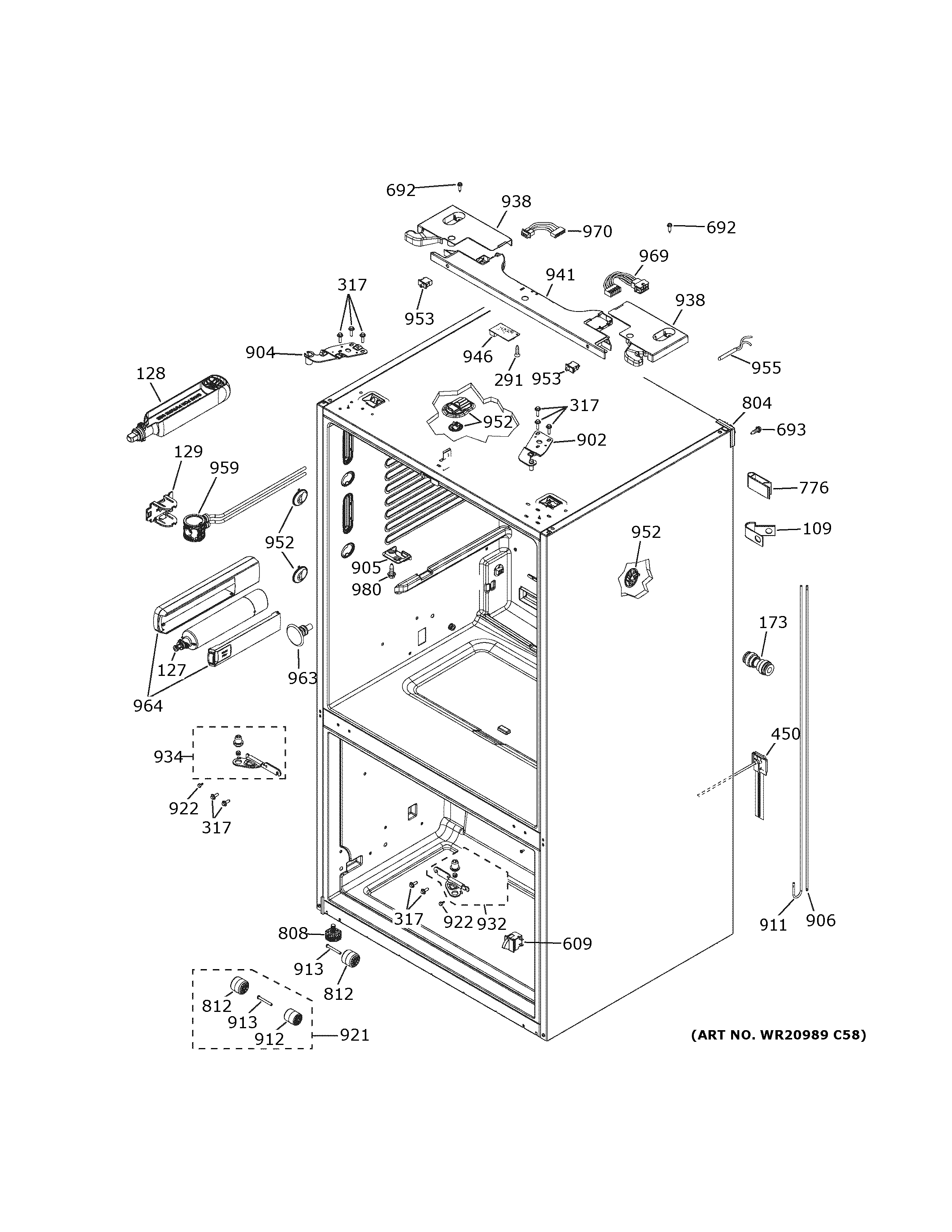 GE GNE29GMKOES case parts diagram