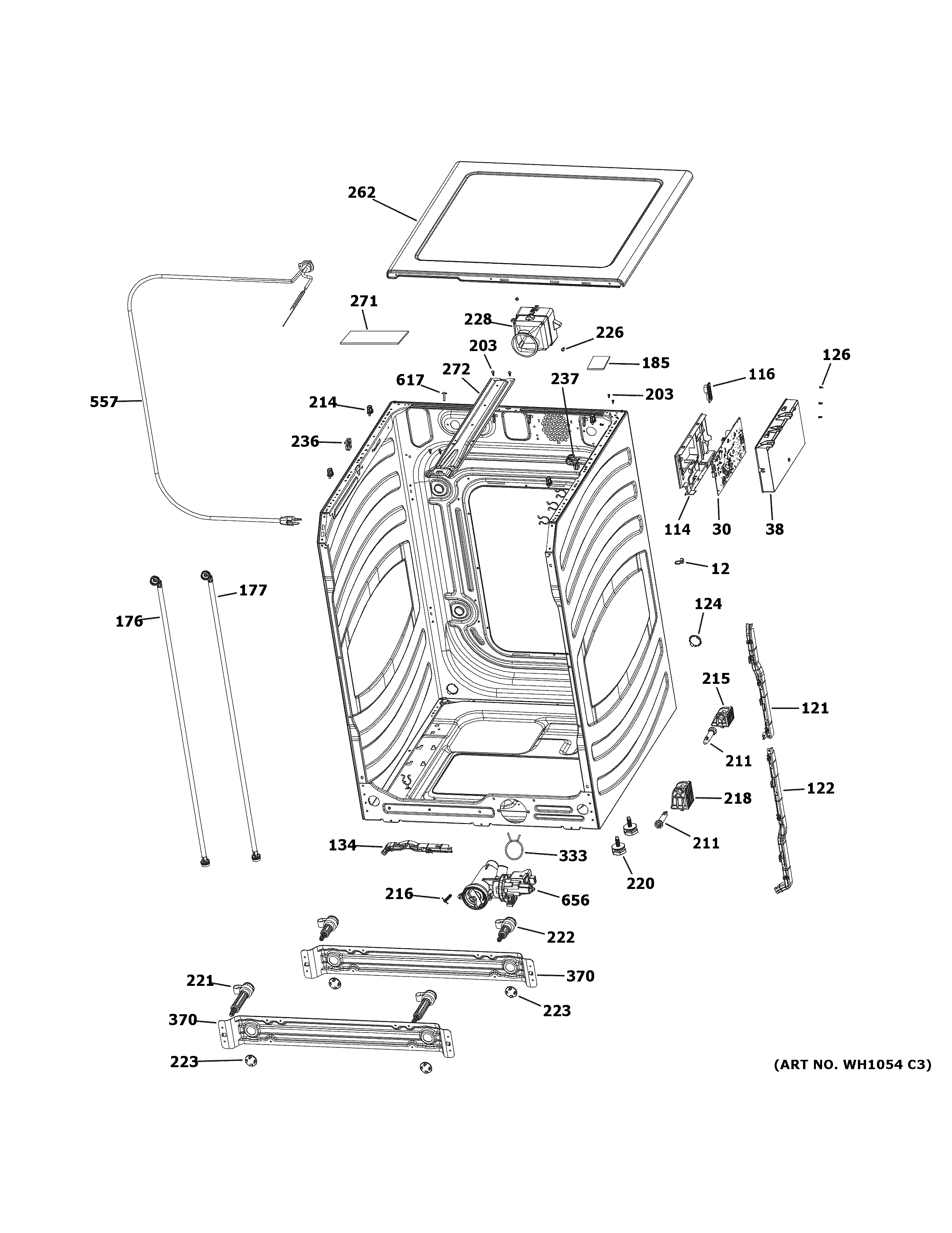 GE GFW510SCN4WW cabinet (1) diagram