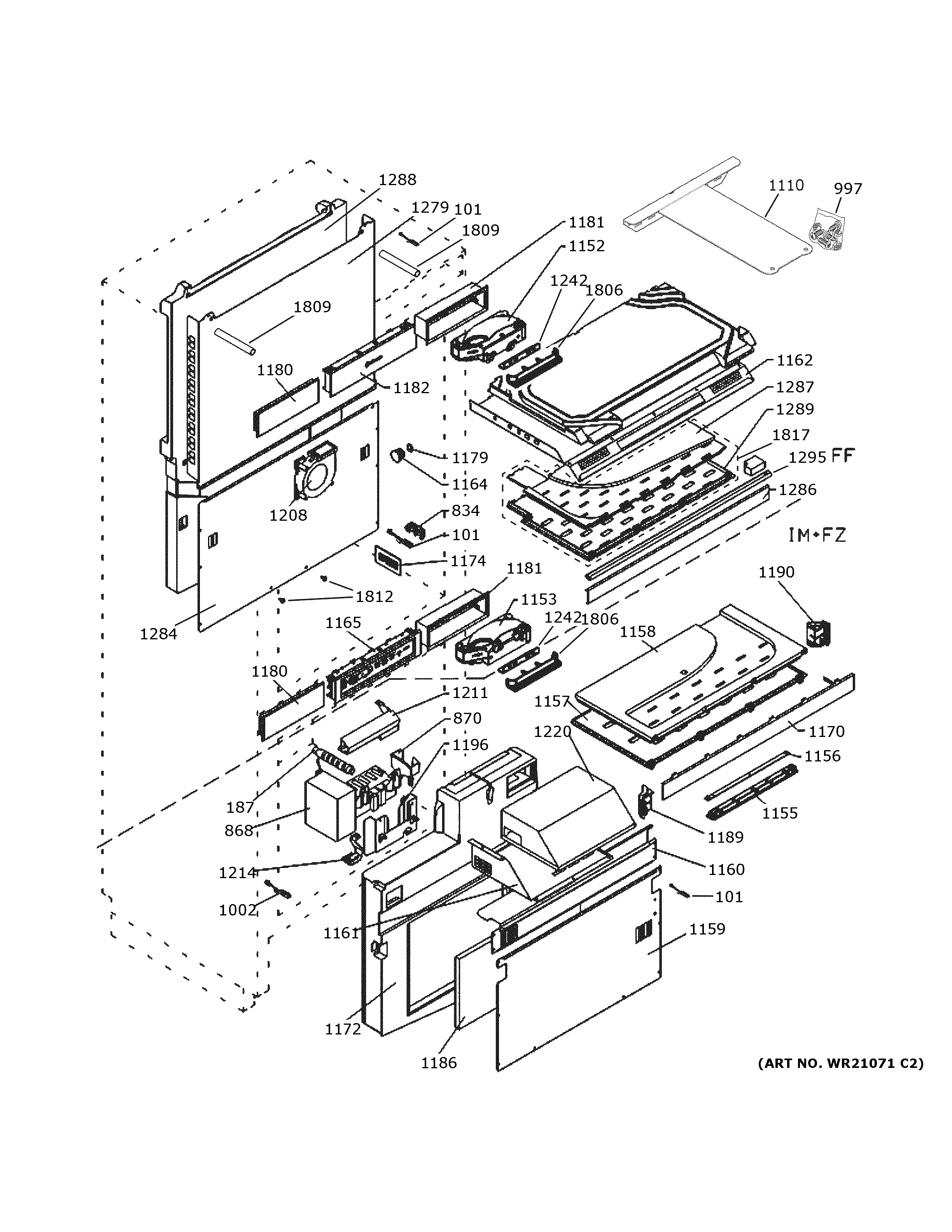 GE ZIW303NPPBII cabinet diagram