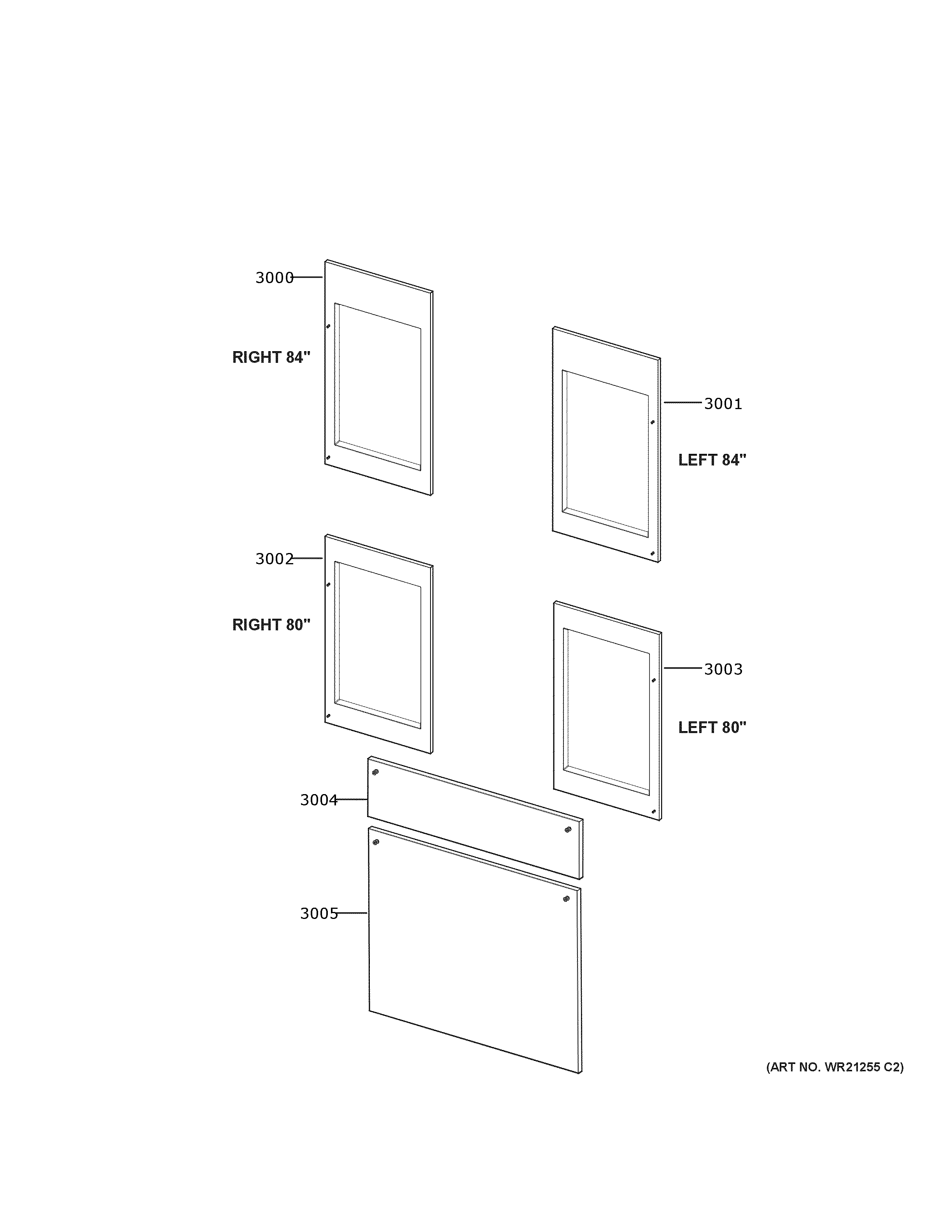 GE ZIK303NPPBII door panel kit diagram