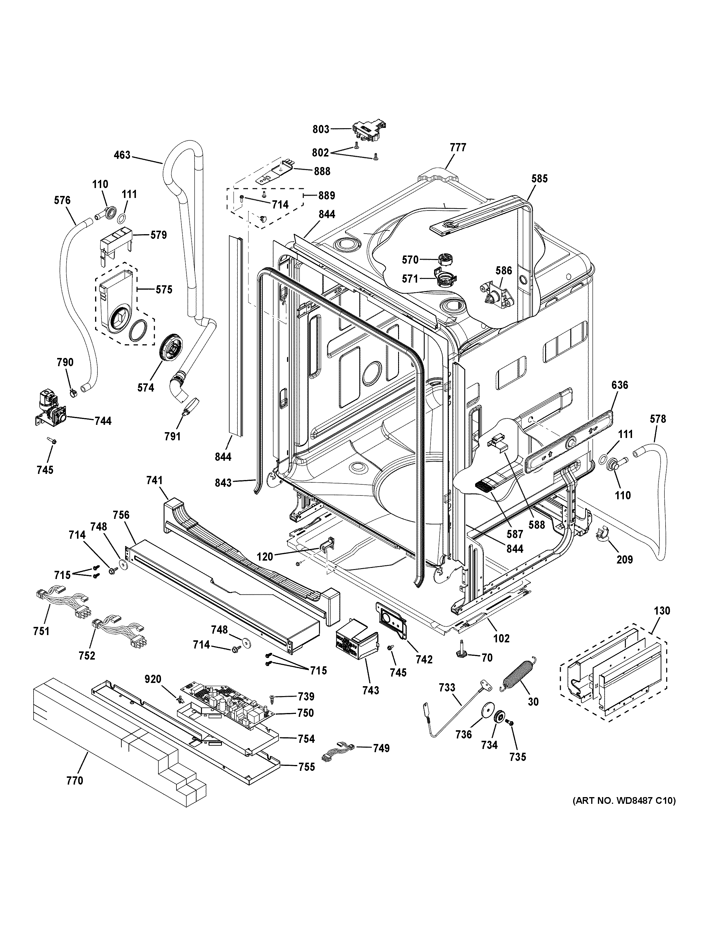 GE CDT765SSF0SS body parts (1) diagram