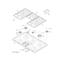 GE JGP3036DL1BB control panel & cooktop diagram