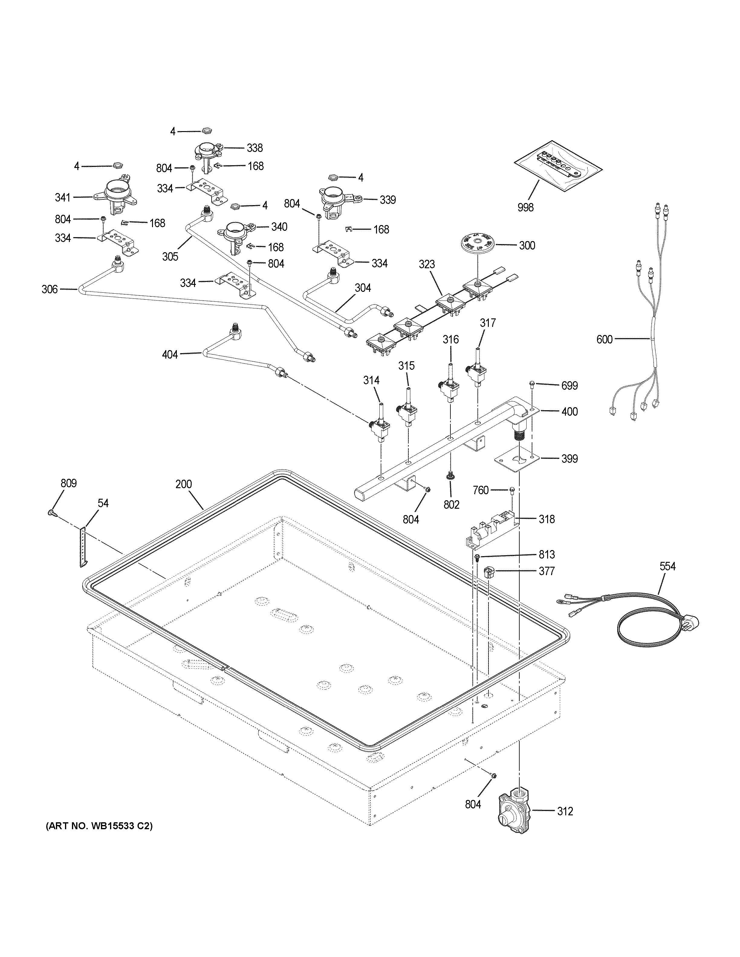 GE JGP3530SL1SS gas & burner parts diagram