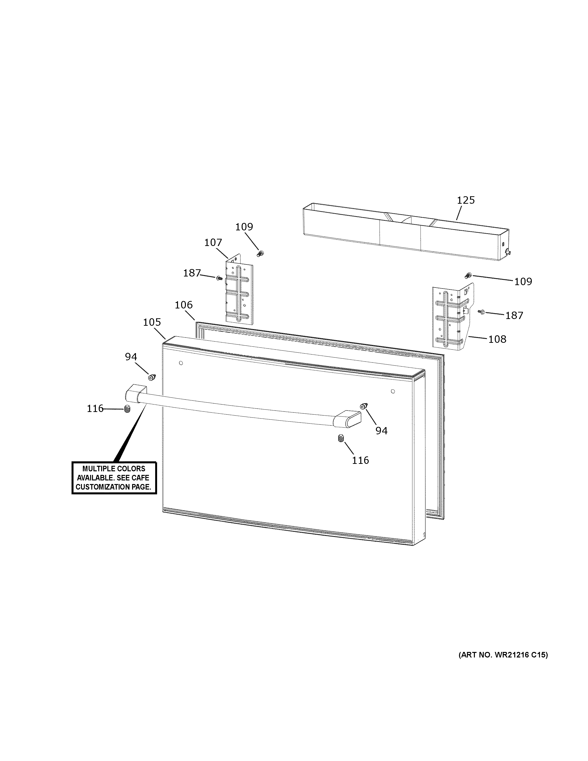 GE CXE22DP2PBS1 freezer drawer diagram