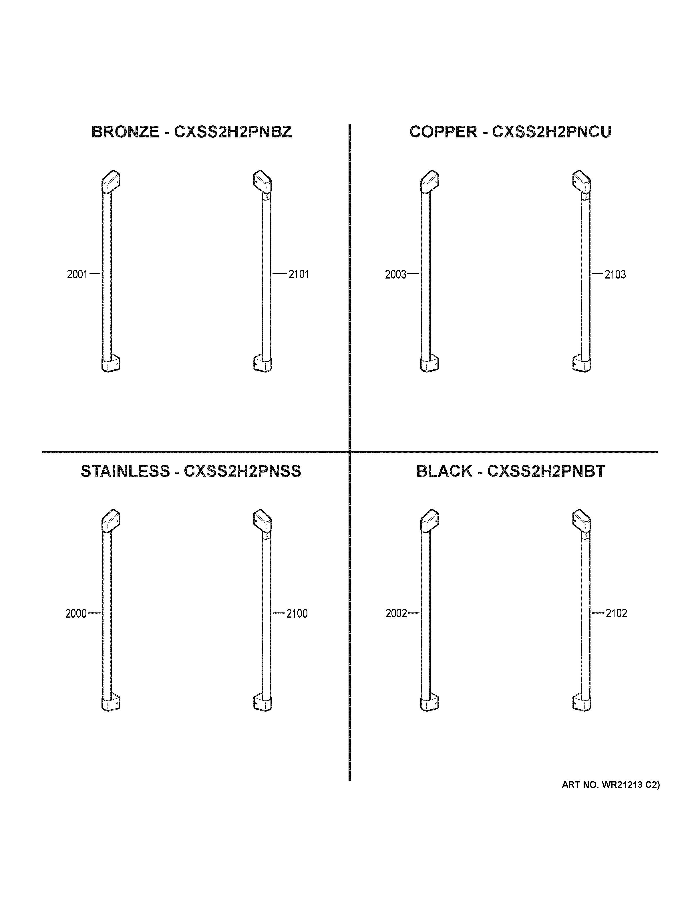 GE CSB48WP2NKS1 cafe customization diagram