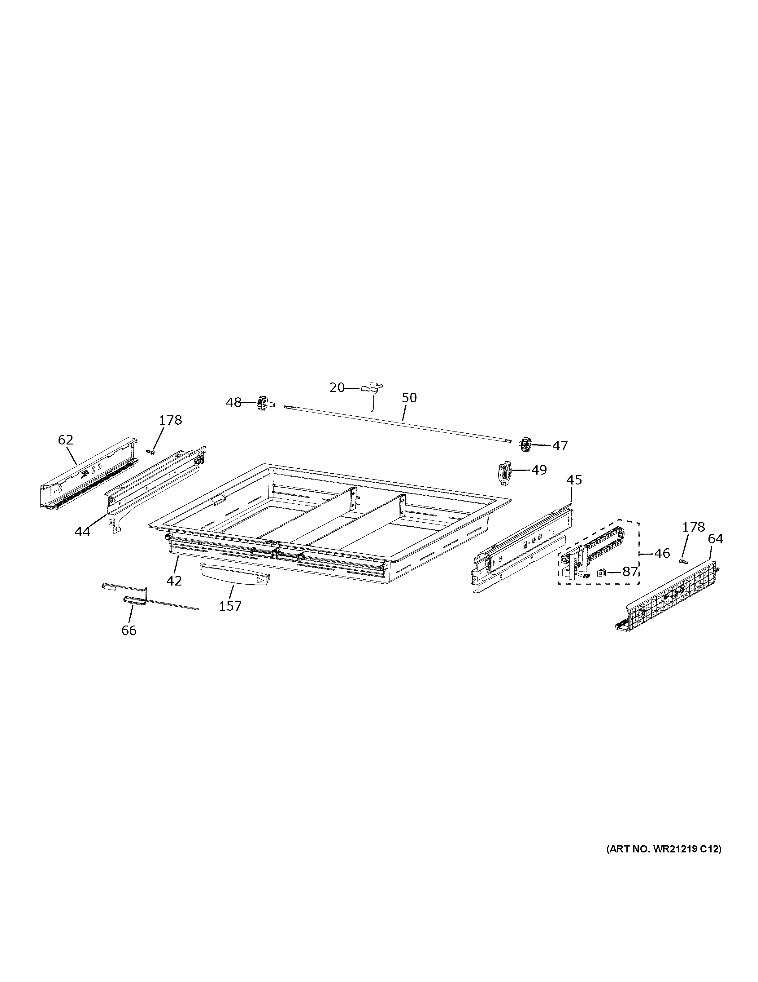 GE CXE22DP3PBD1 cafe convertible shelves diagram