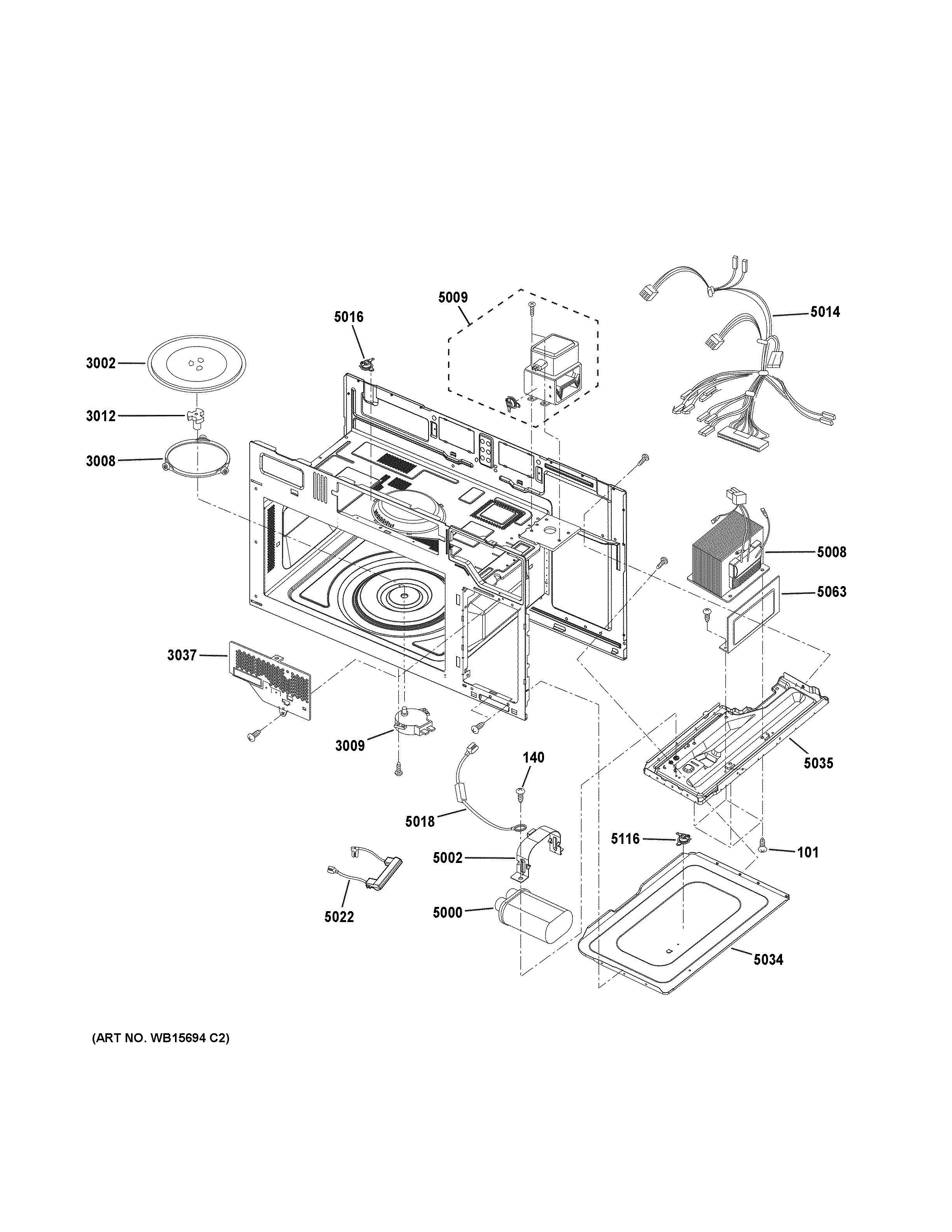 Hotpoint RVM5160MP8SA interior parts (1) diagram