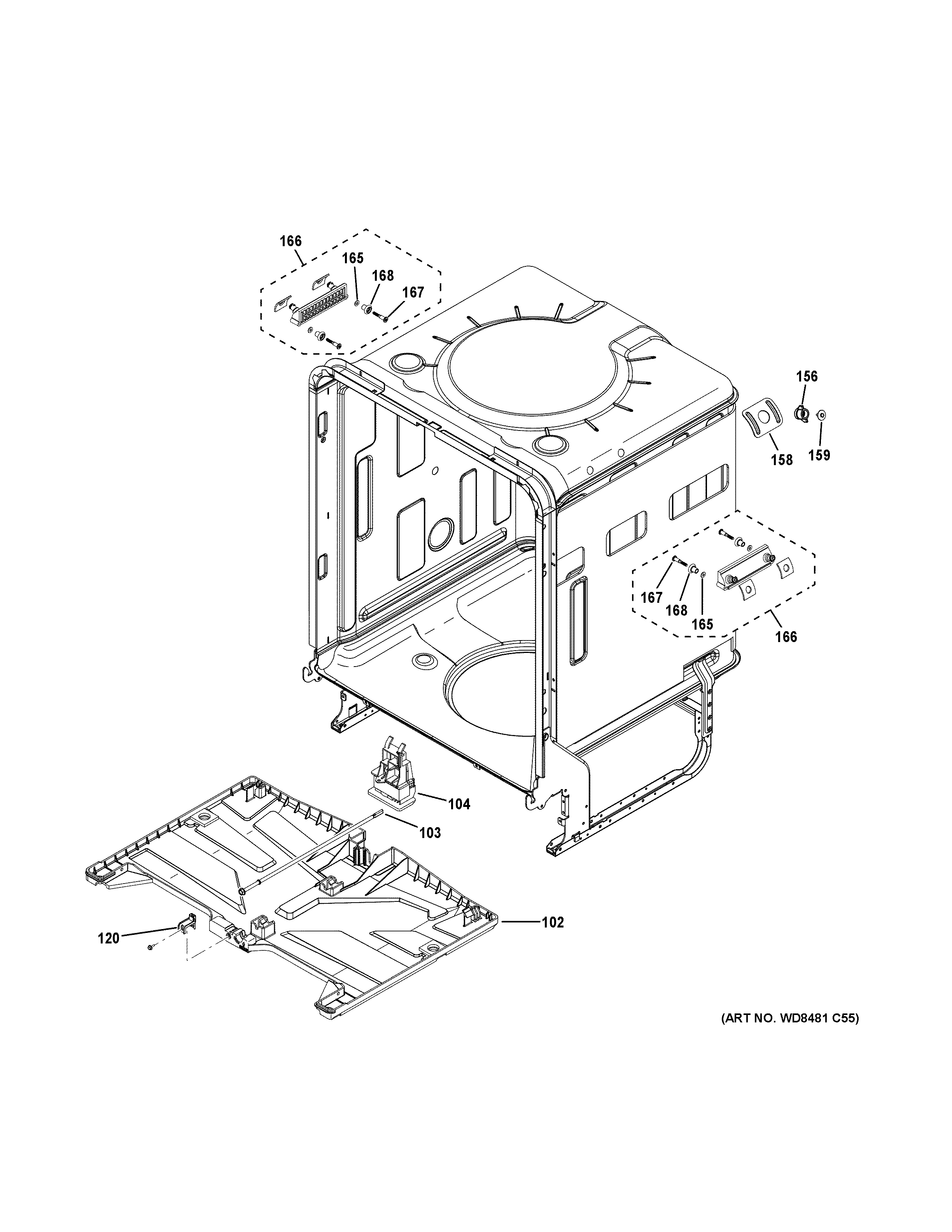 GE CDT855P2N0S1 body parts (2) diagram