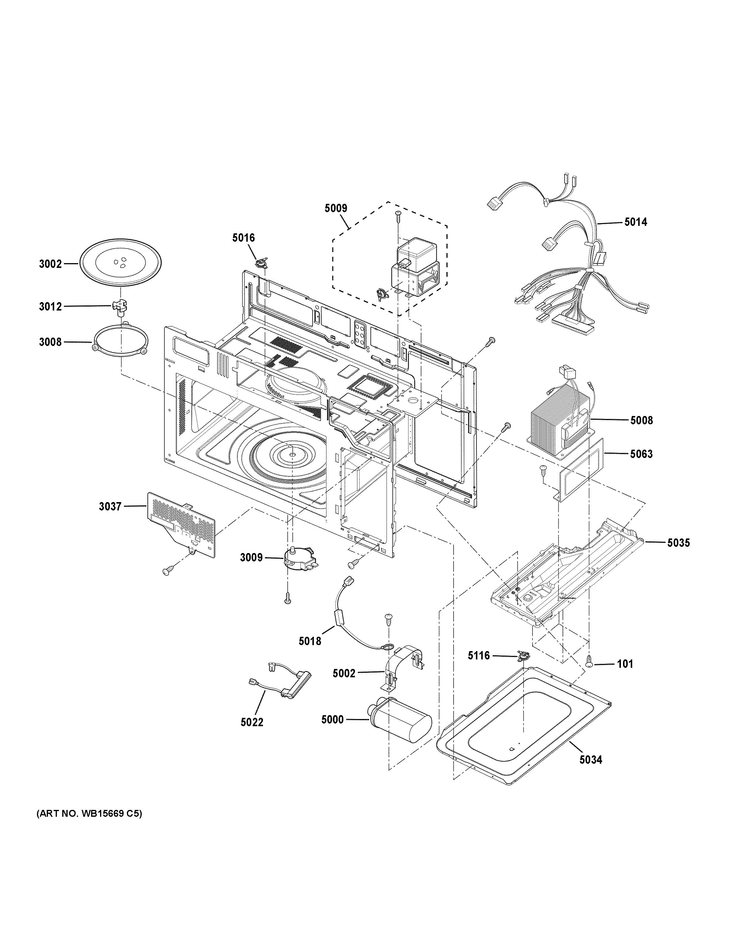 GE JVM3160DF8CC interior parts (1) diagram